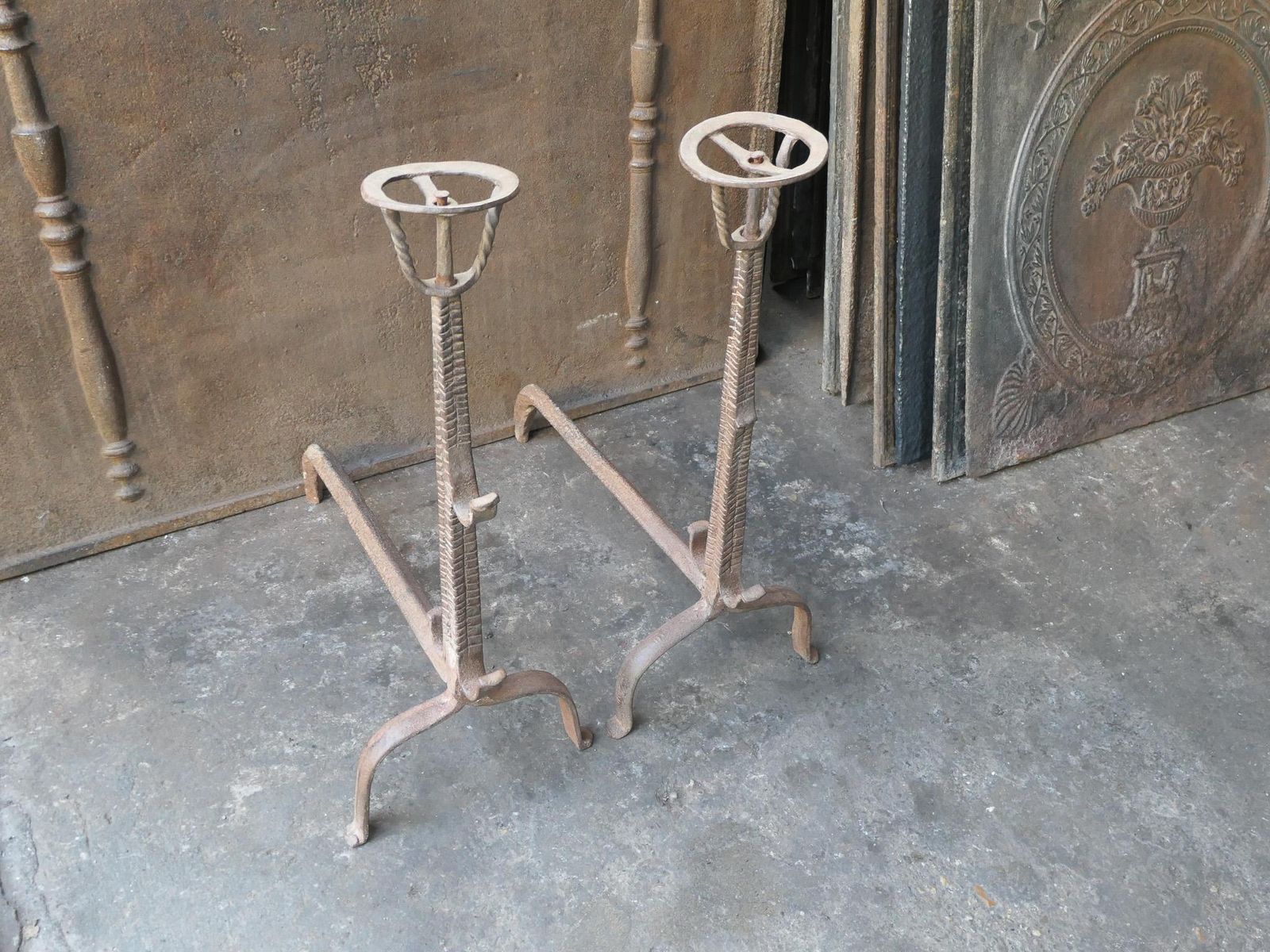 17th Century French Louis XIII Period Andirons, Firedogs, Landiers photo buy
