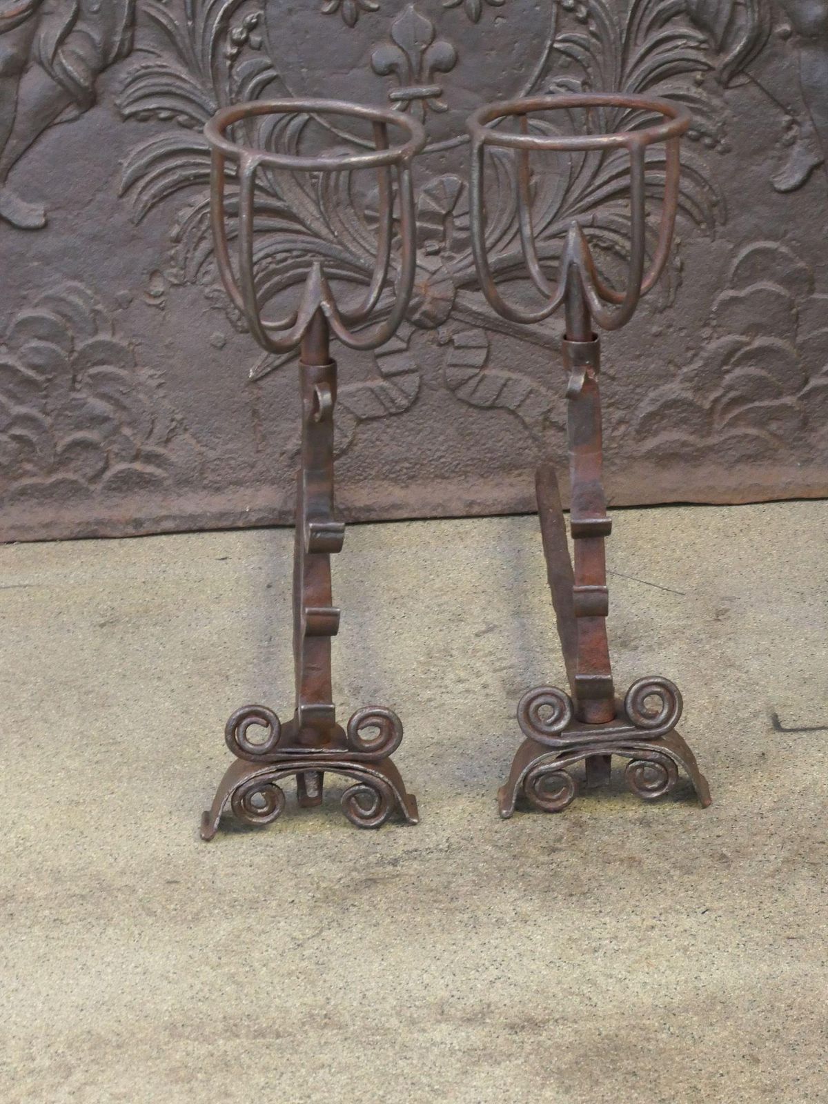 18th Century French Louis XV Period Andirons Or Firedogs photo furniture
