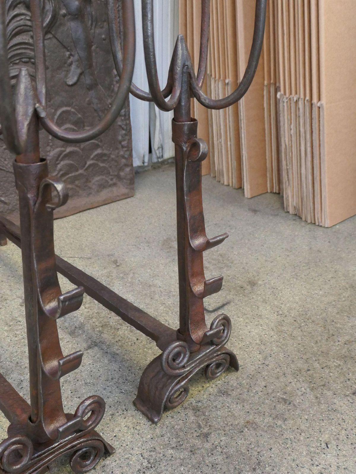 18th Century French Louis XV Period Andirons Or Firedogs photo vintage