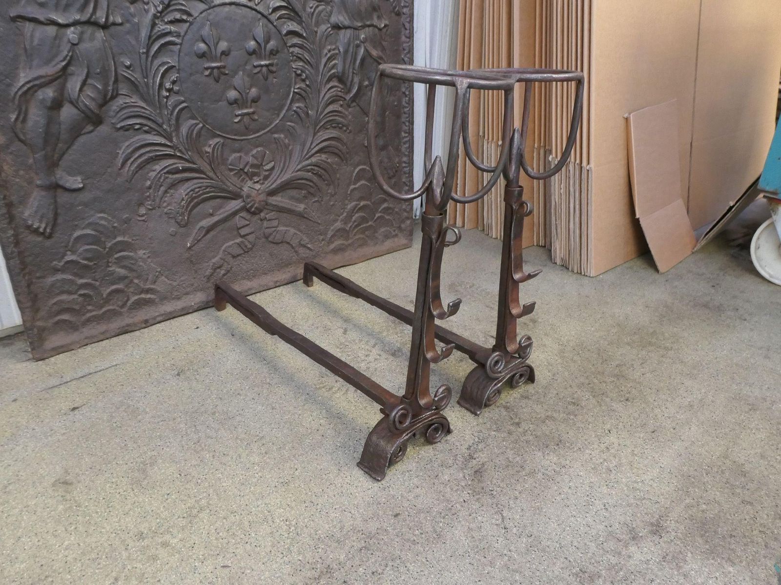 photo for sale 18th Century French Louis XV Period Andirons Or Firedogs