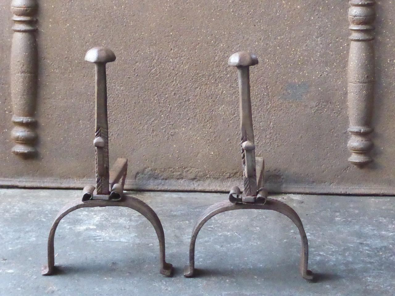 18th Century French Louis XV Andirons Or Firedogs photo furniture
