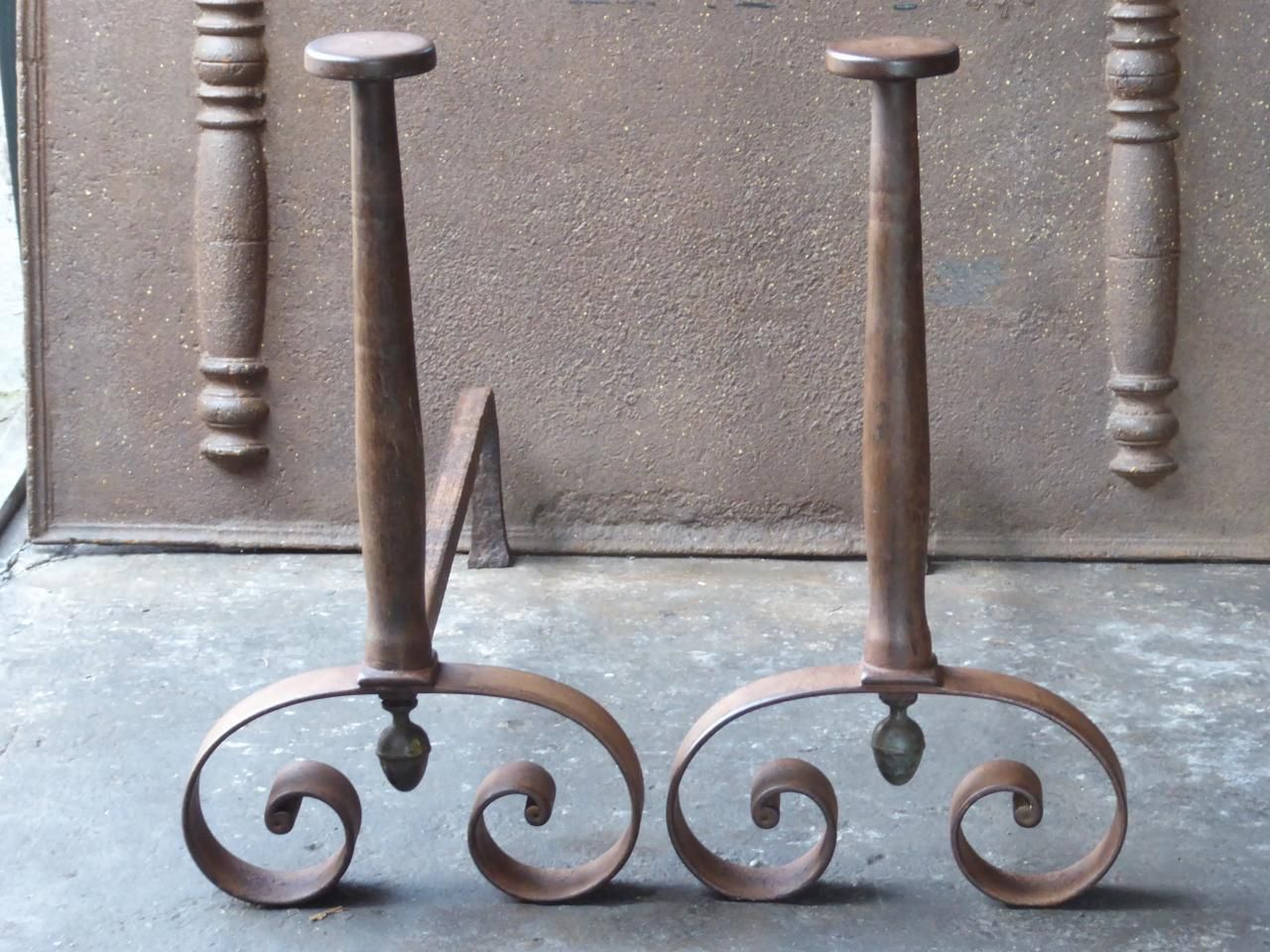 19th Century French Napoleon III Andirons Or Firedogs photo furniture