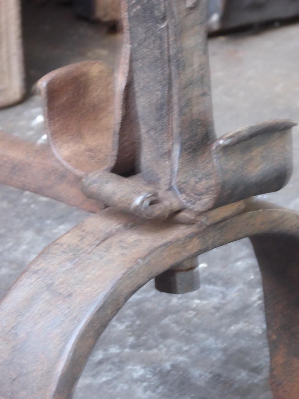 photo for sale Antique French Gothic Style Andirons Or Firedogs
