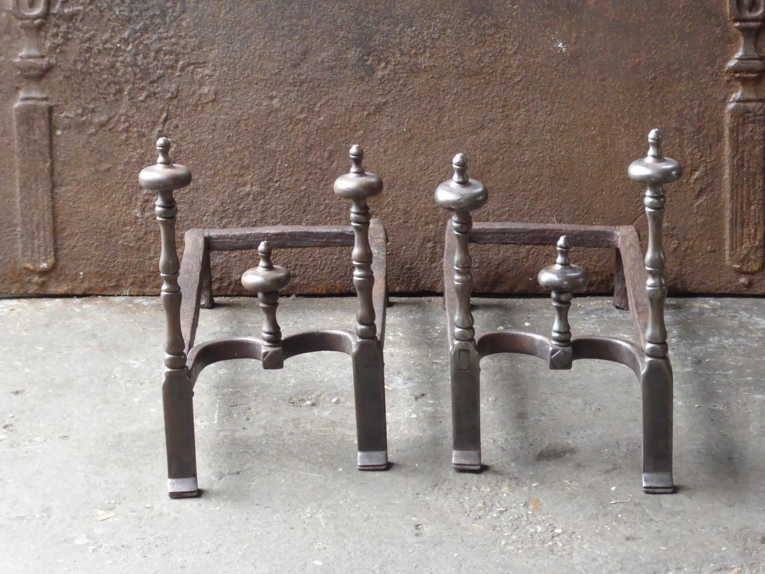 18th 19th Century French Neoclassical Period Andirons Or Firedogs photo furniture