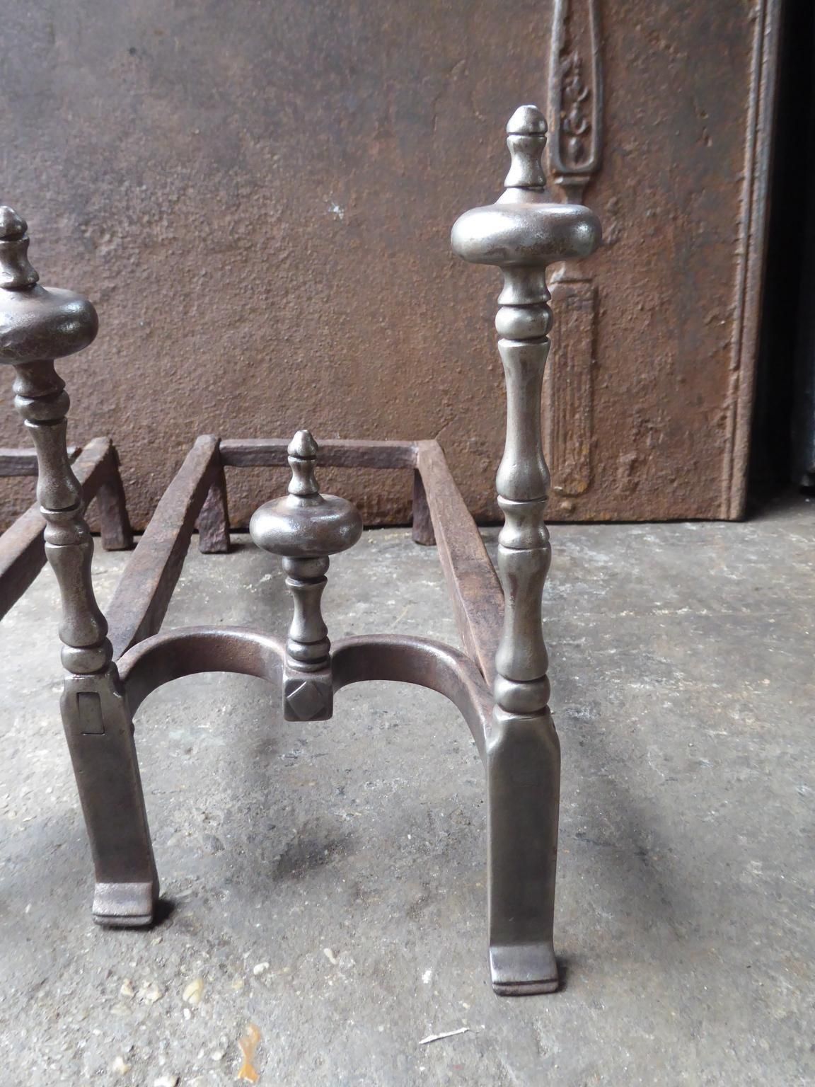 576.0 18th 19th Century French Neoclassical Period Andirons Or Firedogs photo