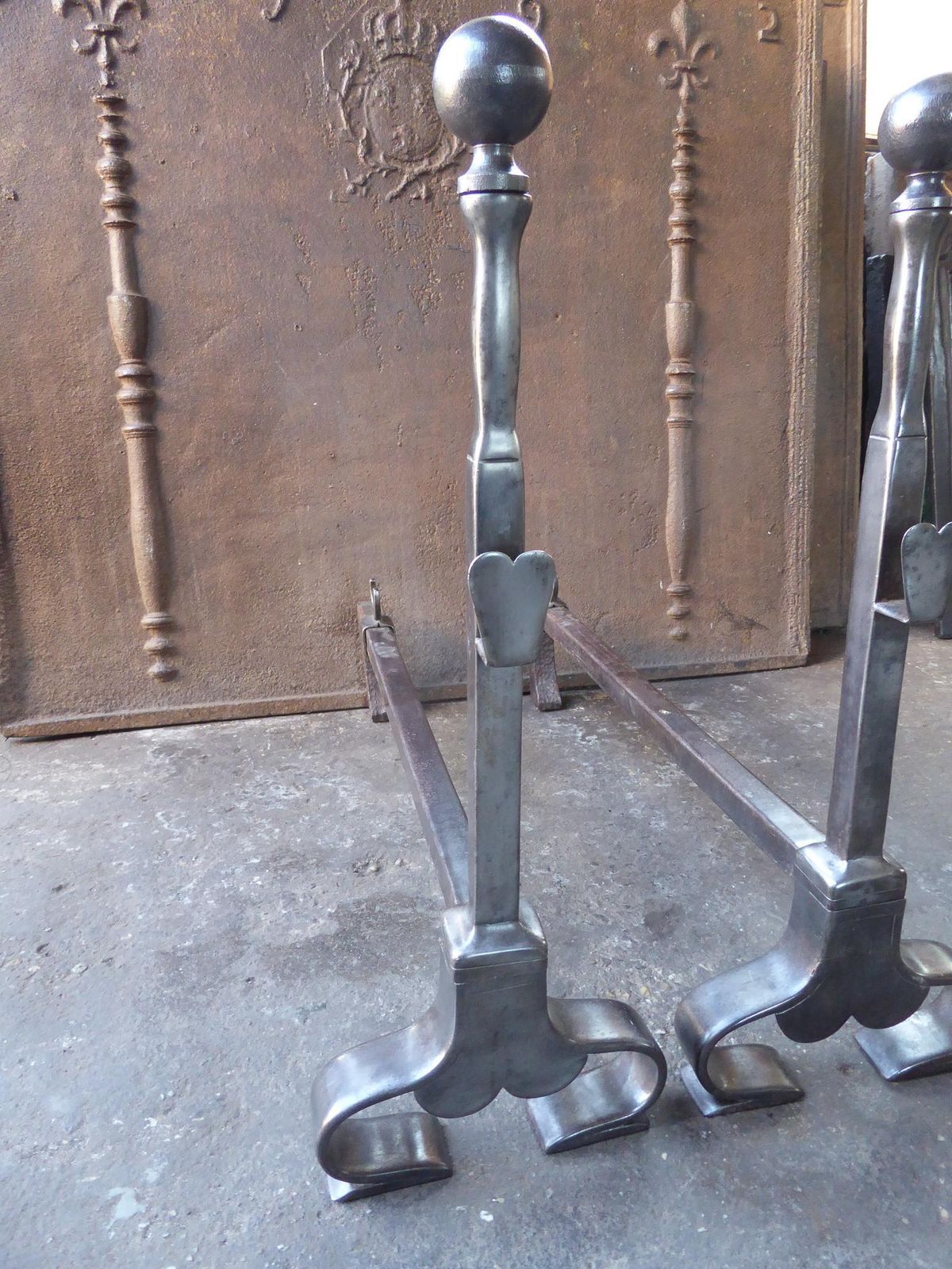 French Art Nouveau Firedogs Or Andirons photo buy