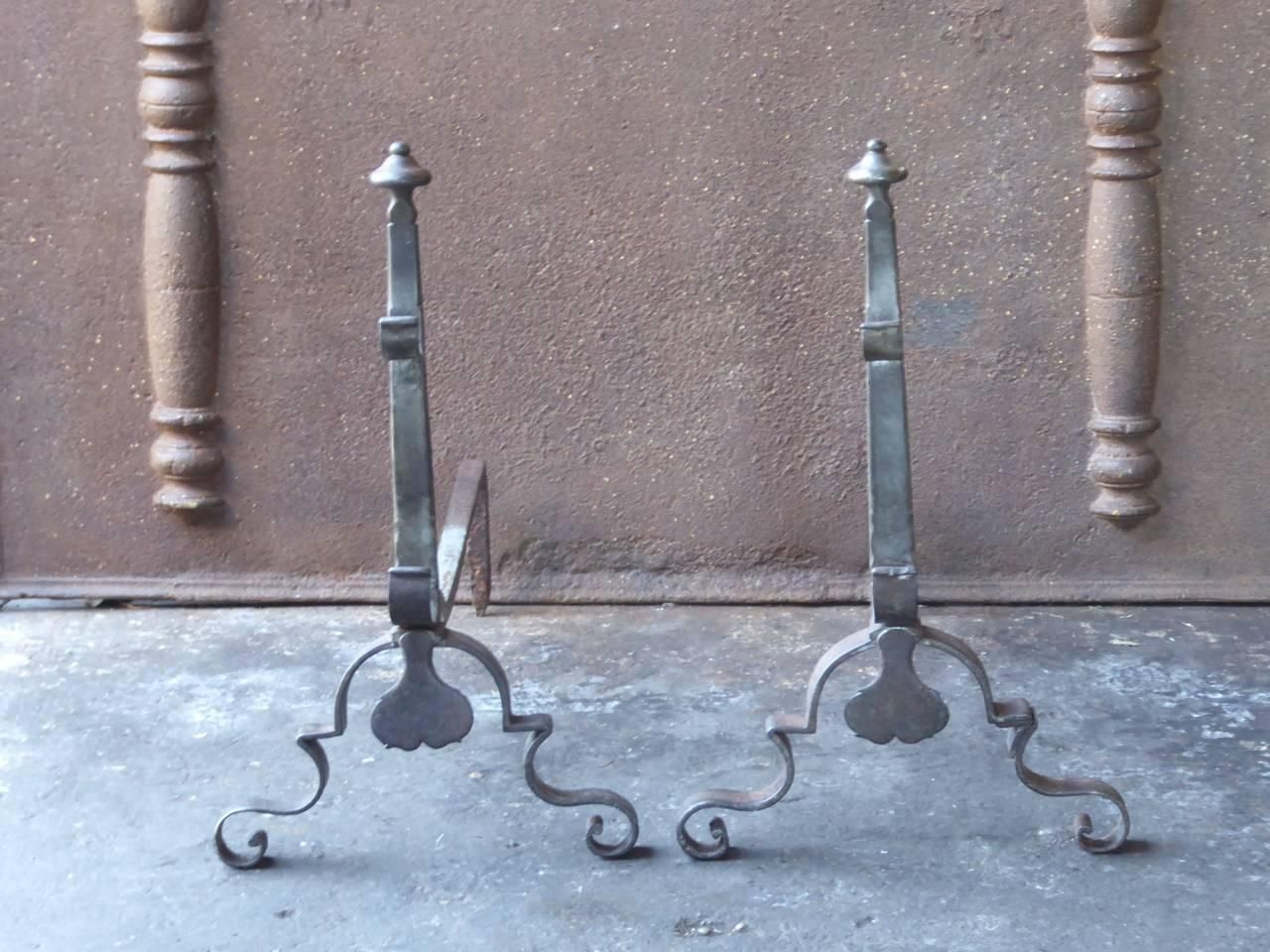 18th Century French Louis XV Andirons Or Firedogs photo furniture