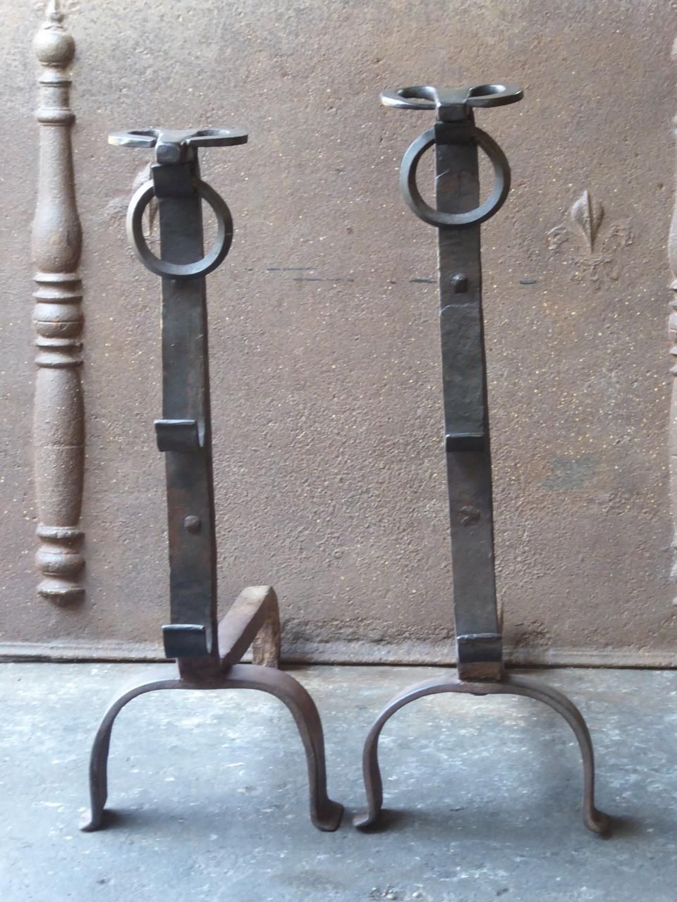 19th Century French Gothic Style Andirons Or Firedogs photo furniture