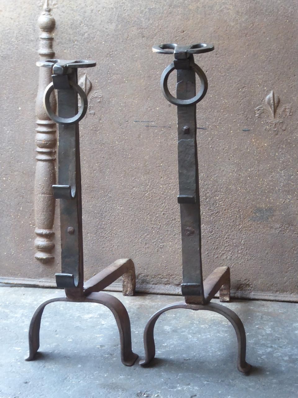 19th Century French Gothic Style Andirons Or Firedogs photo for sale
