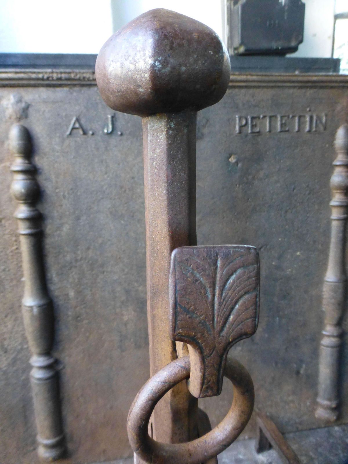 19th Century Large French Andirons, Firedogs photo Home Fixtures