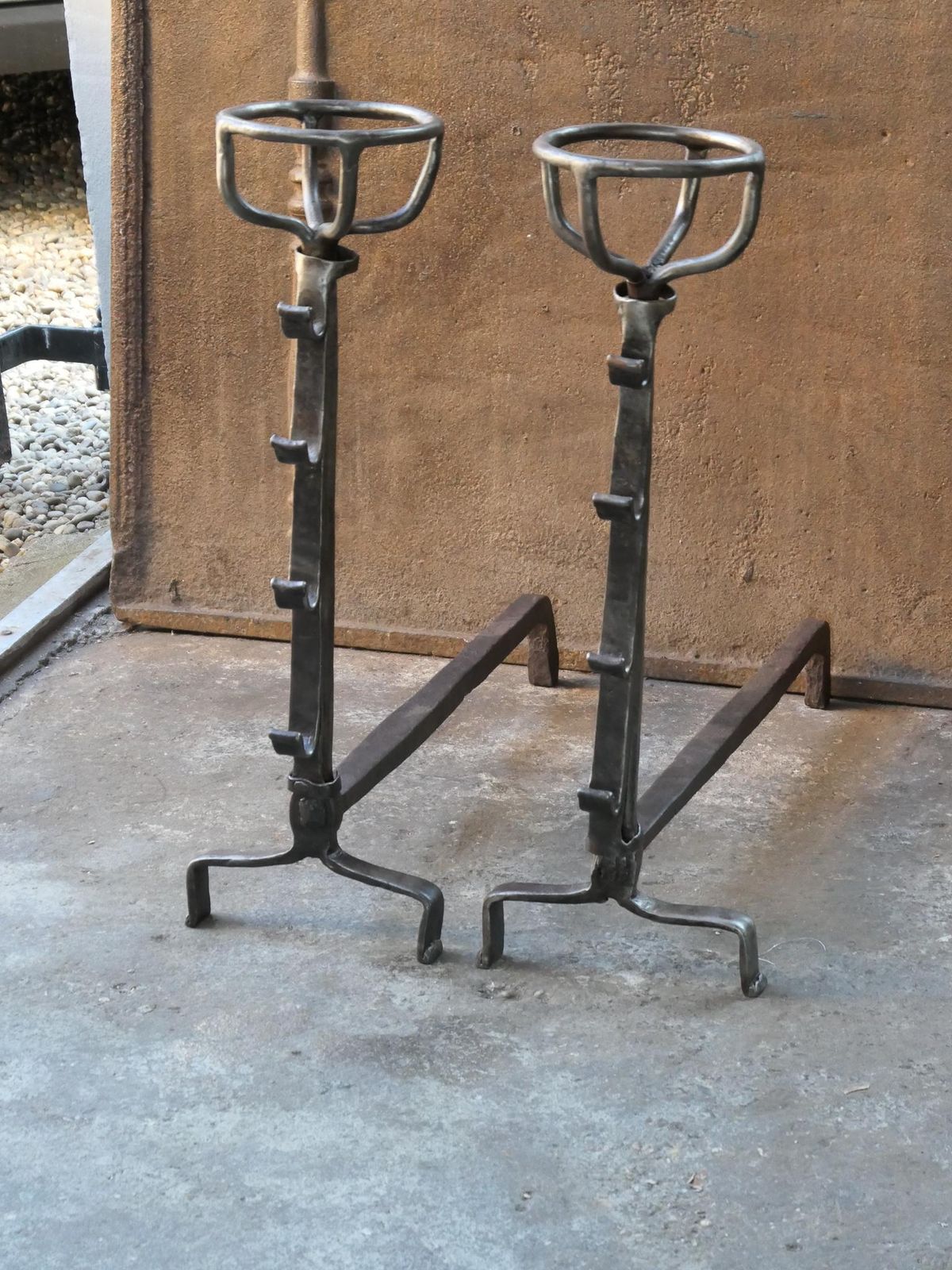17th   18th Century Gothic Large French Andirons photo Home Fixtures