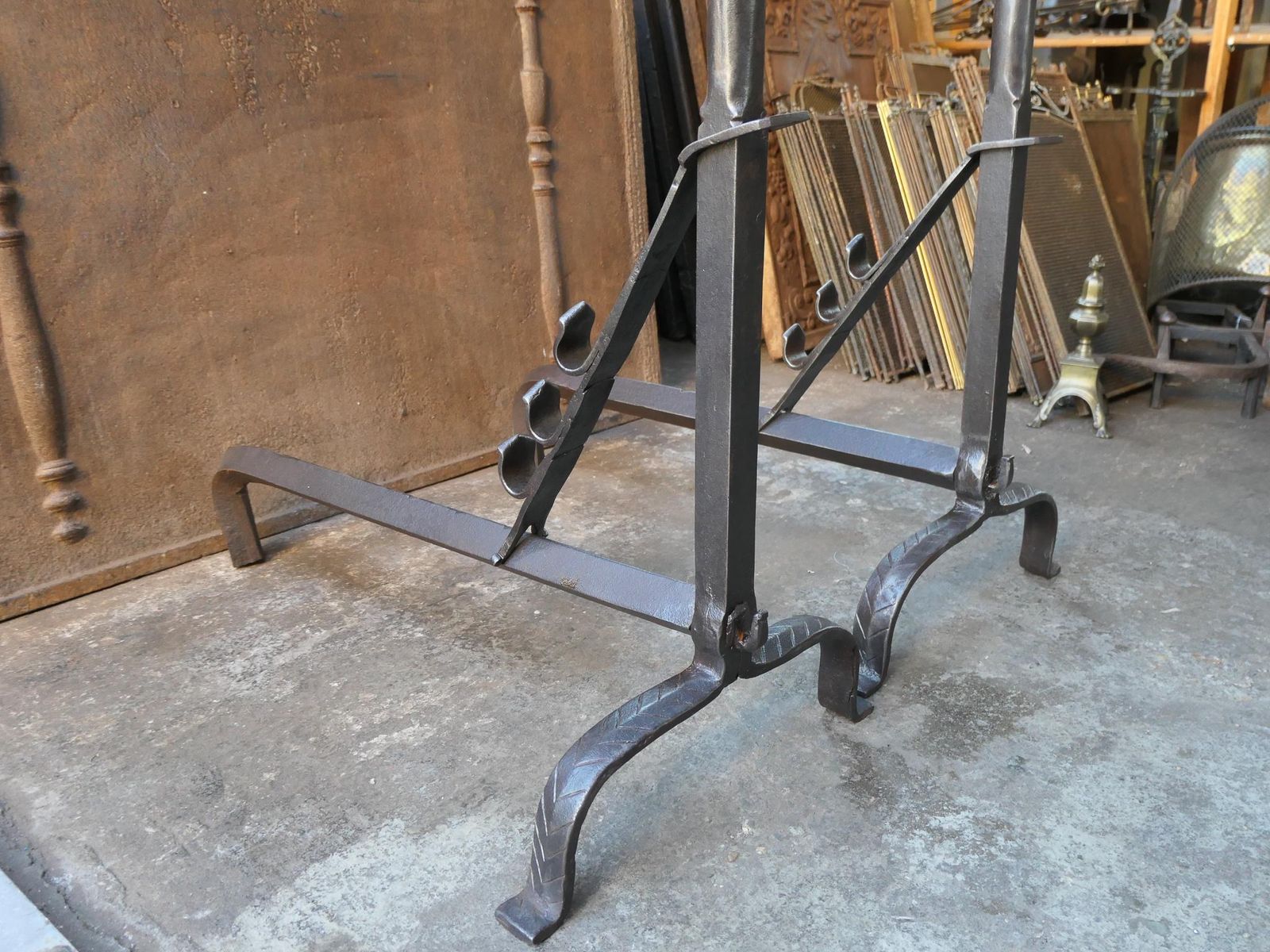 photo vintage Large French 18th Century Andirons