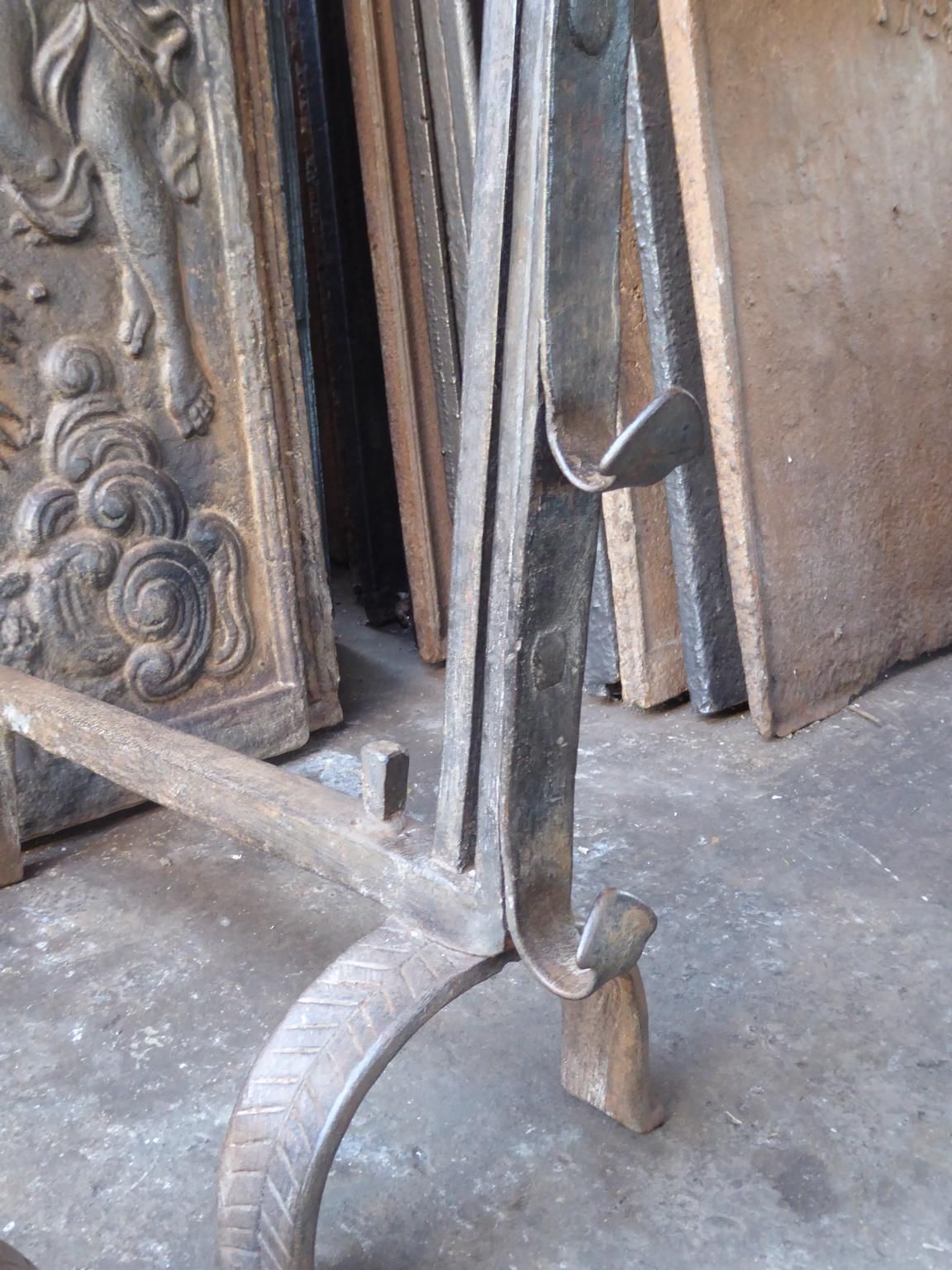 1088.0 Beautiful 17th Century French Gothic Andirons Or Firedogs photo