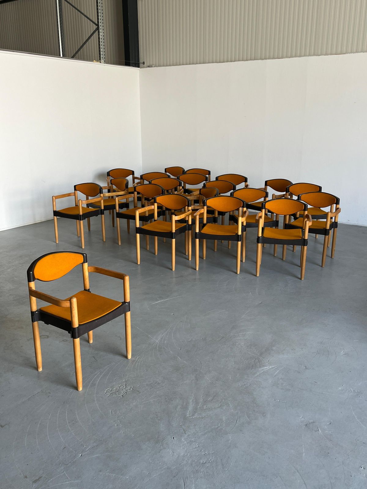 1 Of 19 Vintage Stackable "Strax" Armchairs By Hartmut Lohmeyer For Casala, 80s photo furniture