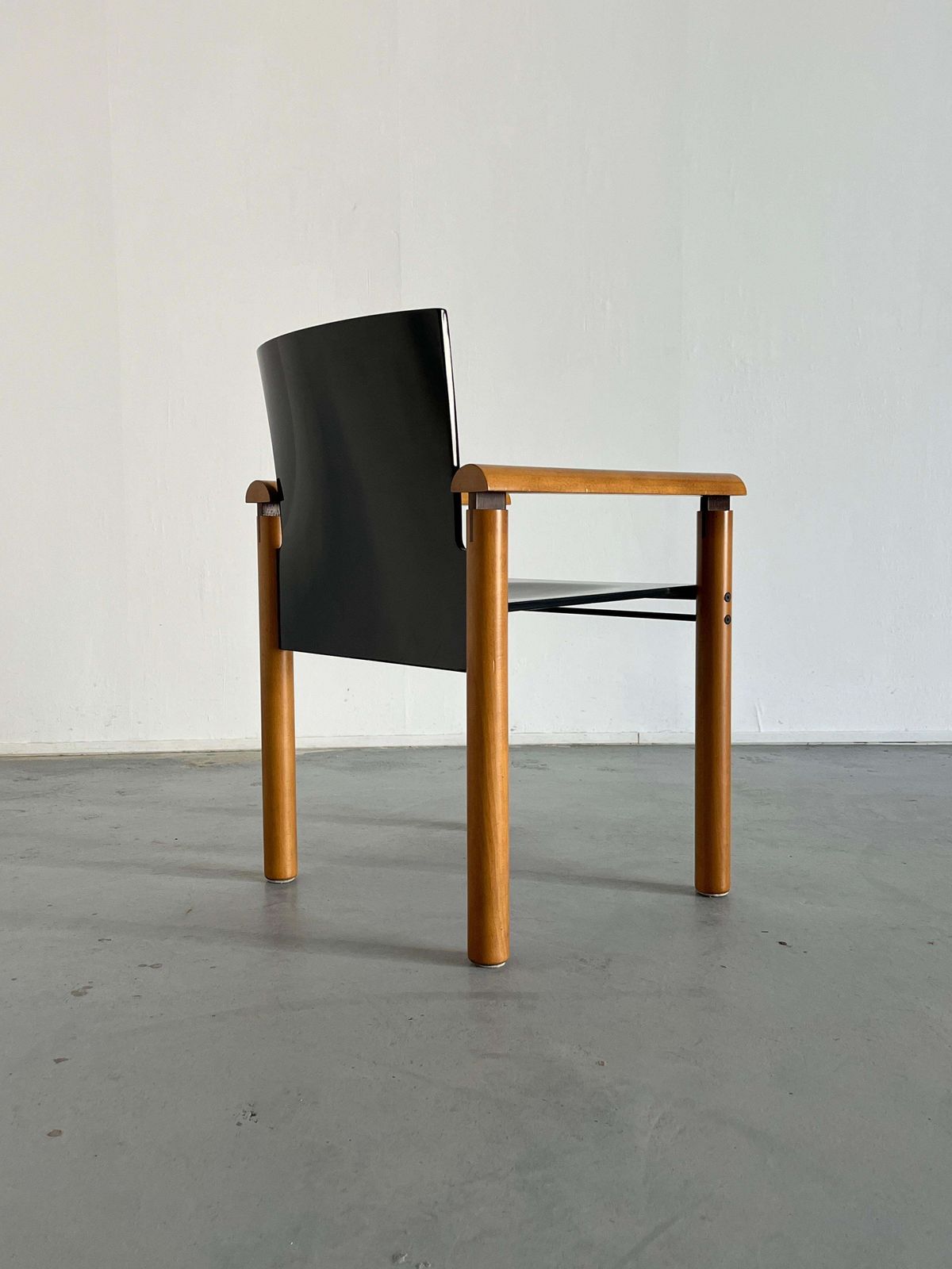 photo furniture 1 Of 6 Elegant Modernist Armchairs In Dark Gloss Finish, Attributed To Artelano