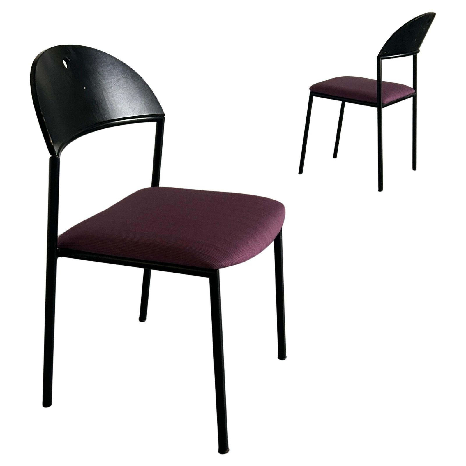 Pair Of Postmodern 'Thesis' Visitor Dining Chairs By Wiesner Hager, 90s Austria
