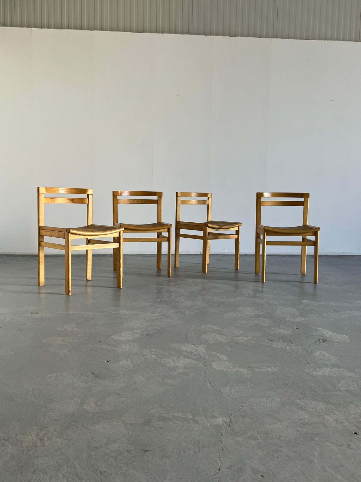 Set Of 4 Mid Century Modern Constructivist Wooden Dining Chairs In Beech, 1960s photo 1066.0