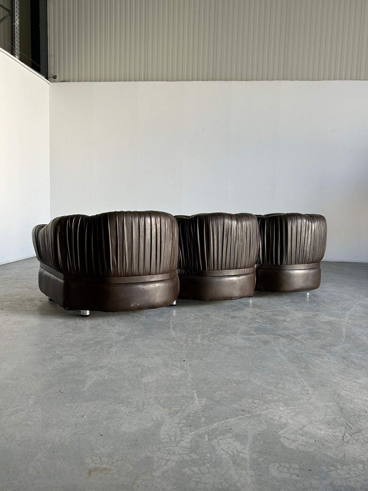 Three Seater Sofa In Dark Brown Leather By Axel Di Pietrobon, 1970s Italy photo 5972.0