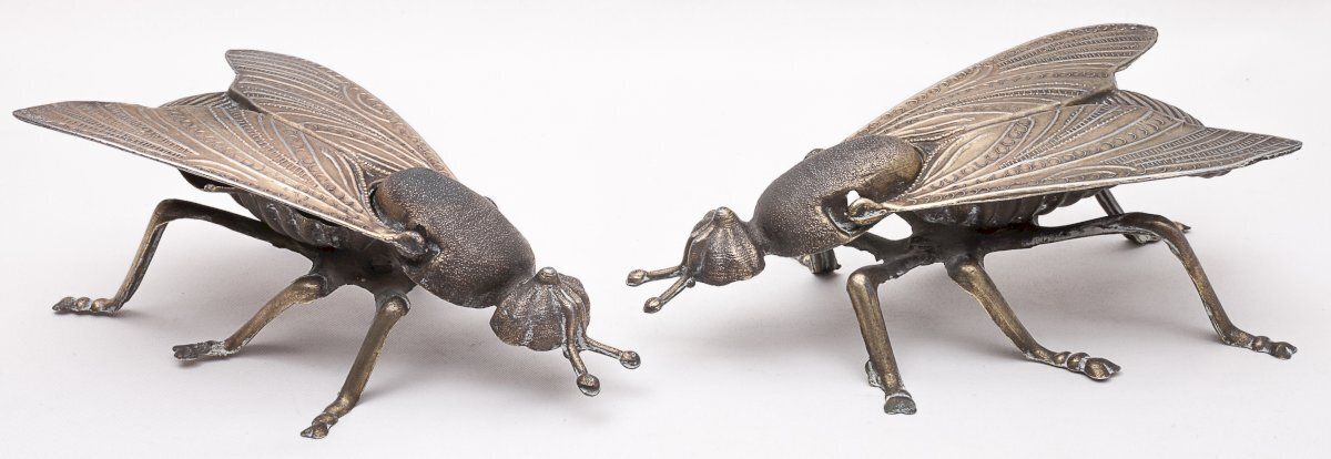 Pair Of Fly Ashtrays, 1930s, Vintage photo 216.0
