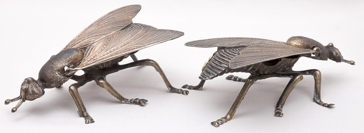 Pair Of Fly Ashtrays, 1930s, Vintage photo vinterior