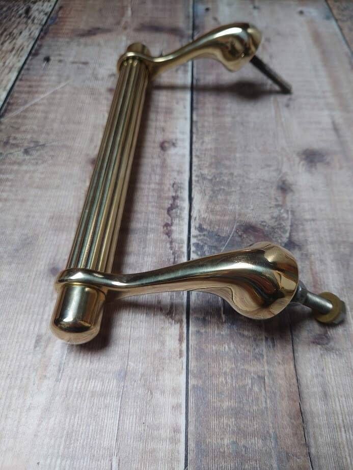 Heavy Brass Door Handle, 1970s photo for sale