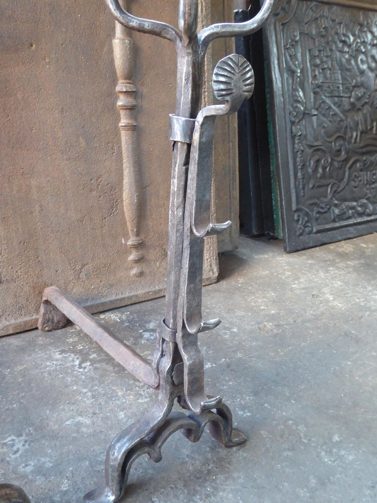 photo furniture Antique French Louis III Andirons Or Firedogs, 17th Century