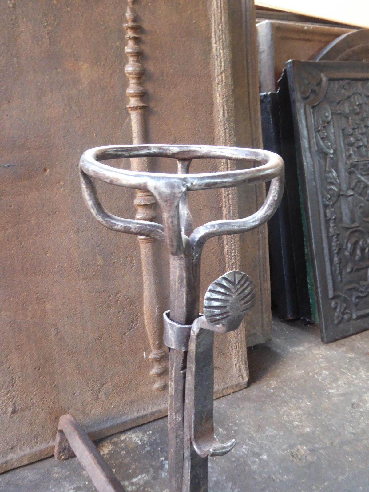 photo for sale Antique French Louis III Andirons Or Firedogs, 17th Century