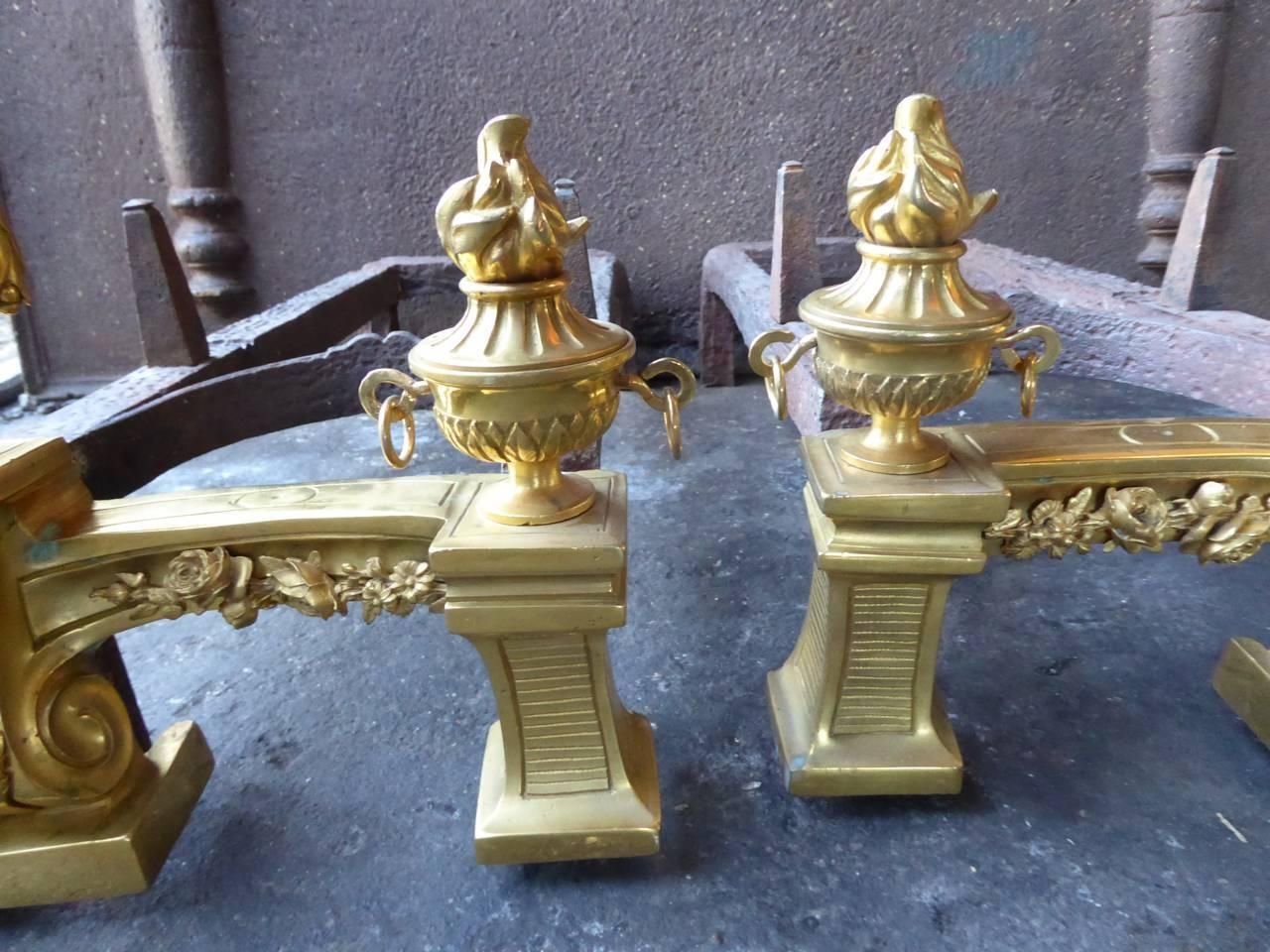 18th 19th Century French Ormolu Neoclassic Andirons photo Home Fixtures