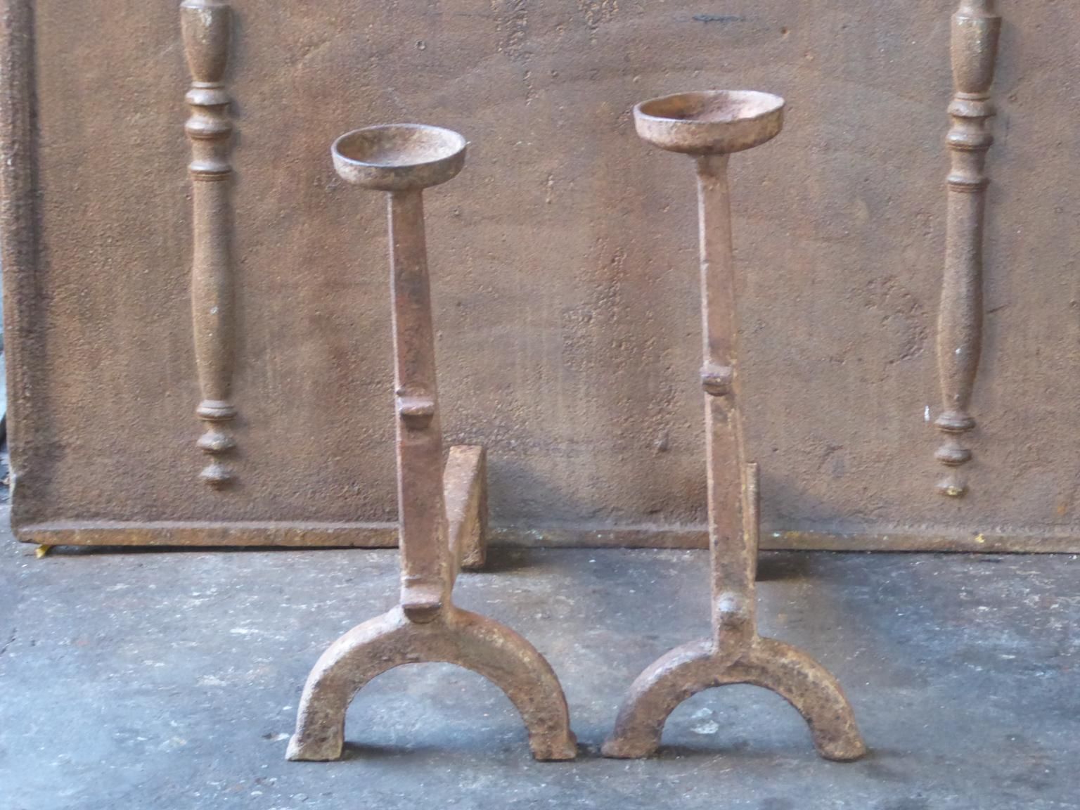 French Gothic Andirons Or Firedogs, 17th 18th Century photo furniture
