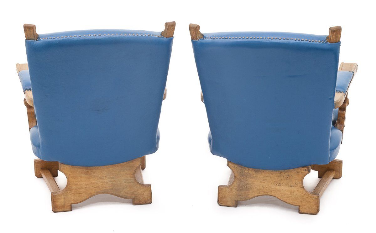 Two Flemish Armchairs, 1950s, Vintage photo for sale