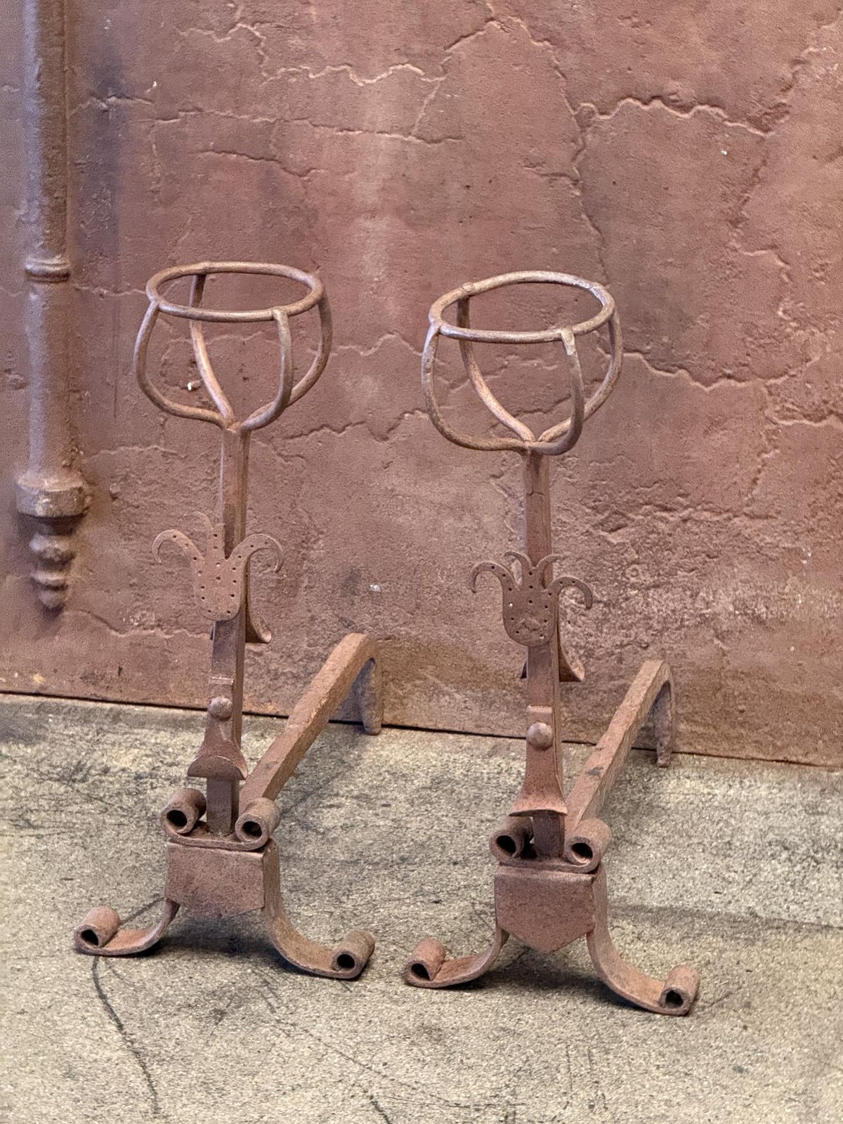 20th Century French Andirons Or Firedogs, Gothic Style photo furniture