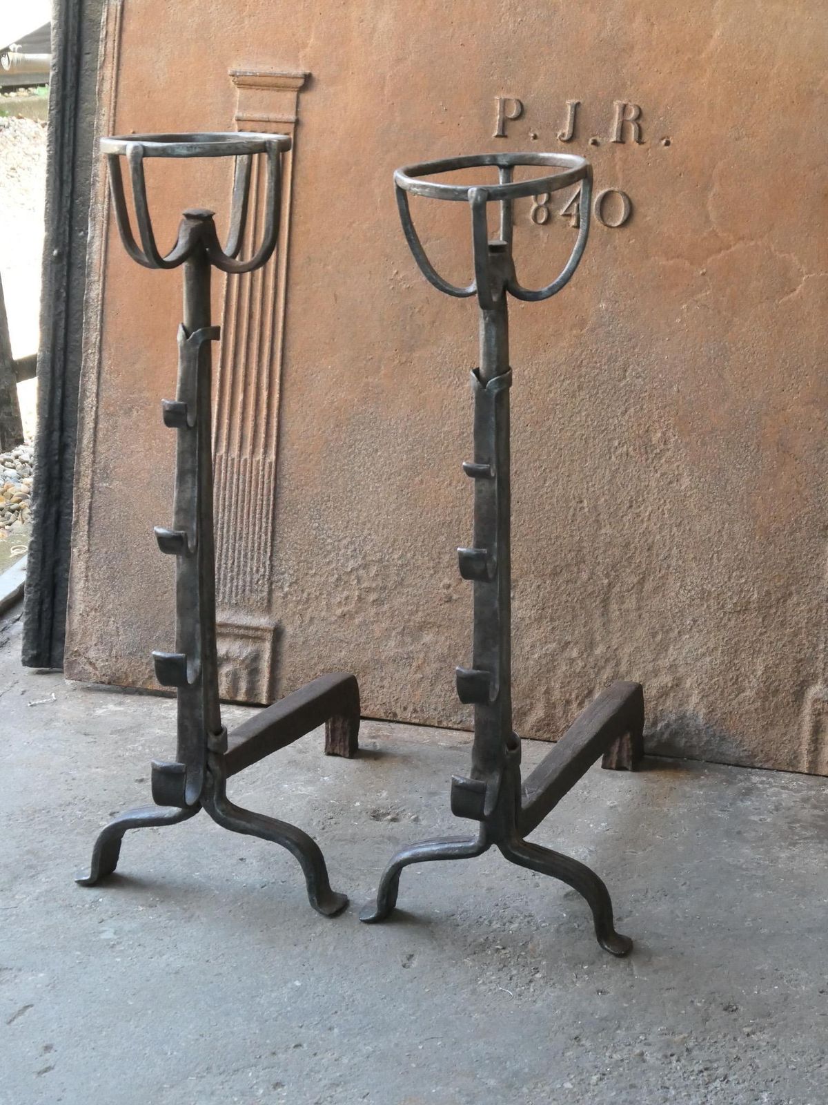 Large French 17th Century Gothic Andirons Or Landiers photo 576.0