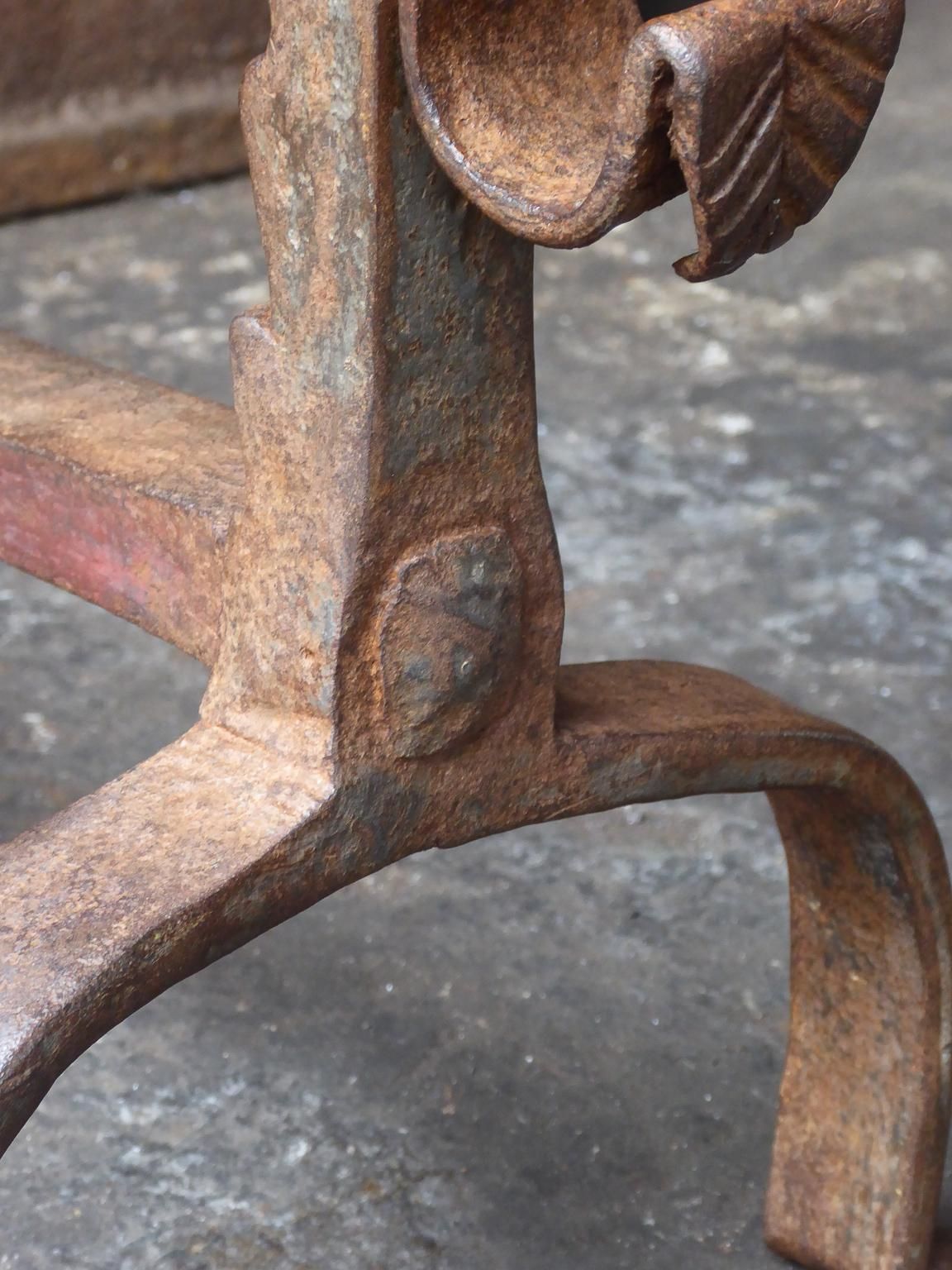 photo for sale Beautiful 17th 18th Century French Gothic Andirons Or Firedogs
