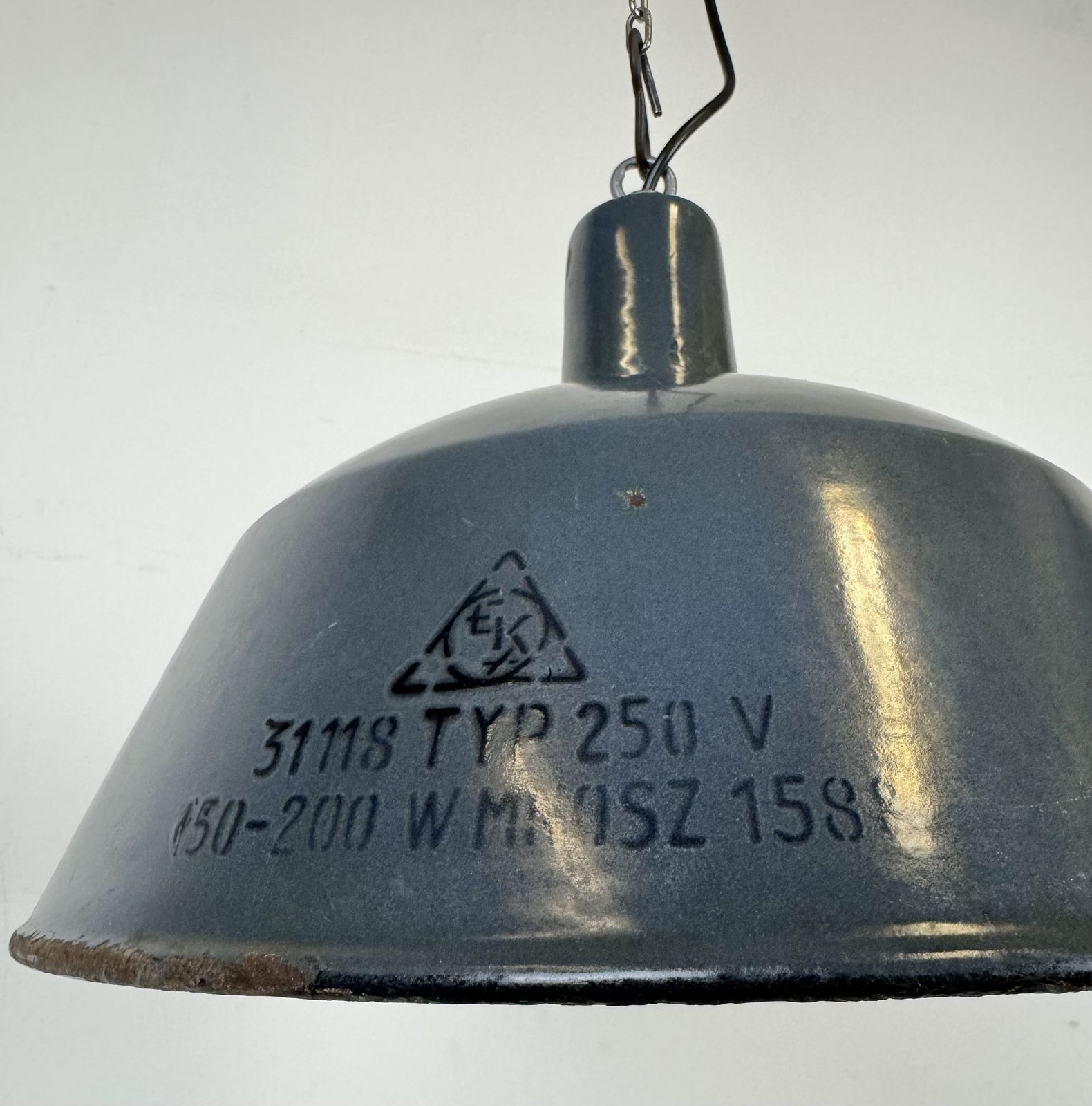 photo furniture Industrial Dark Blue Enamel Pendant Lamp From Emax, 1960s
