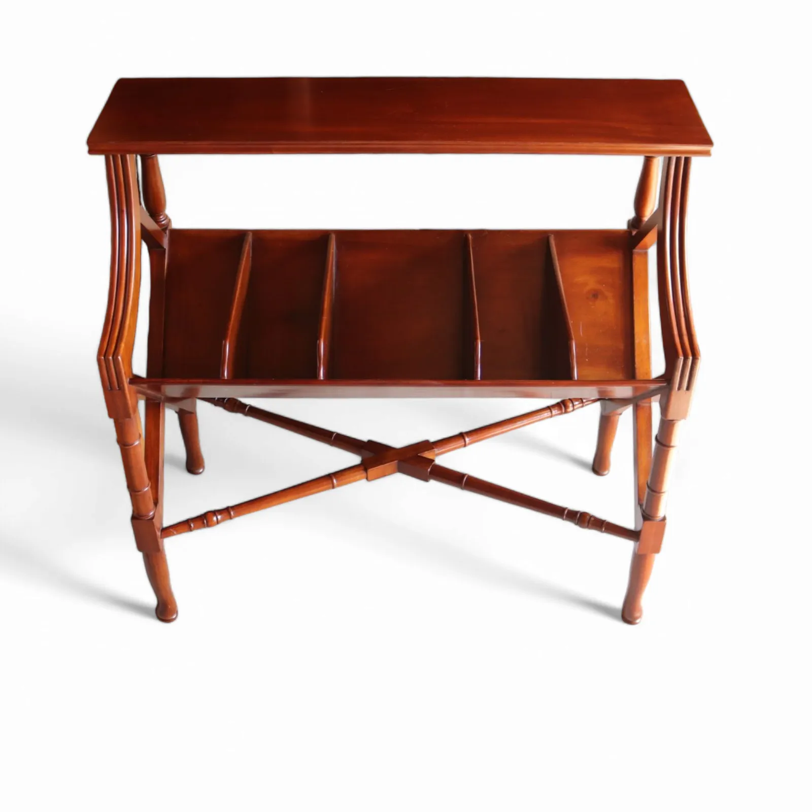 Vintage Mahogany Book Trough / Book Stand Bookcase photo for sale