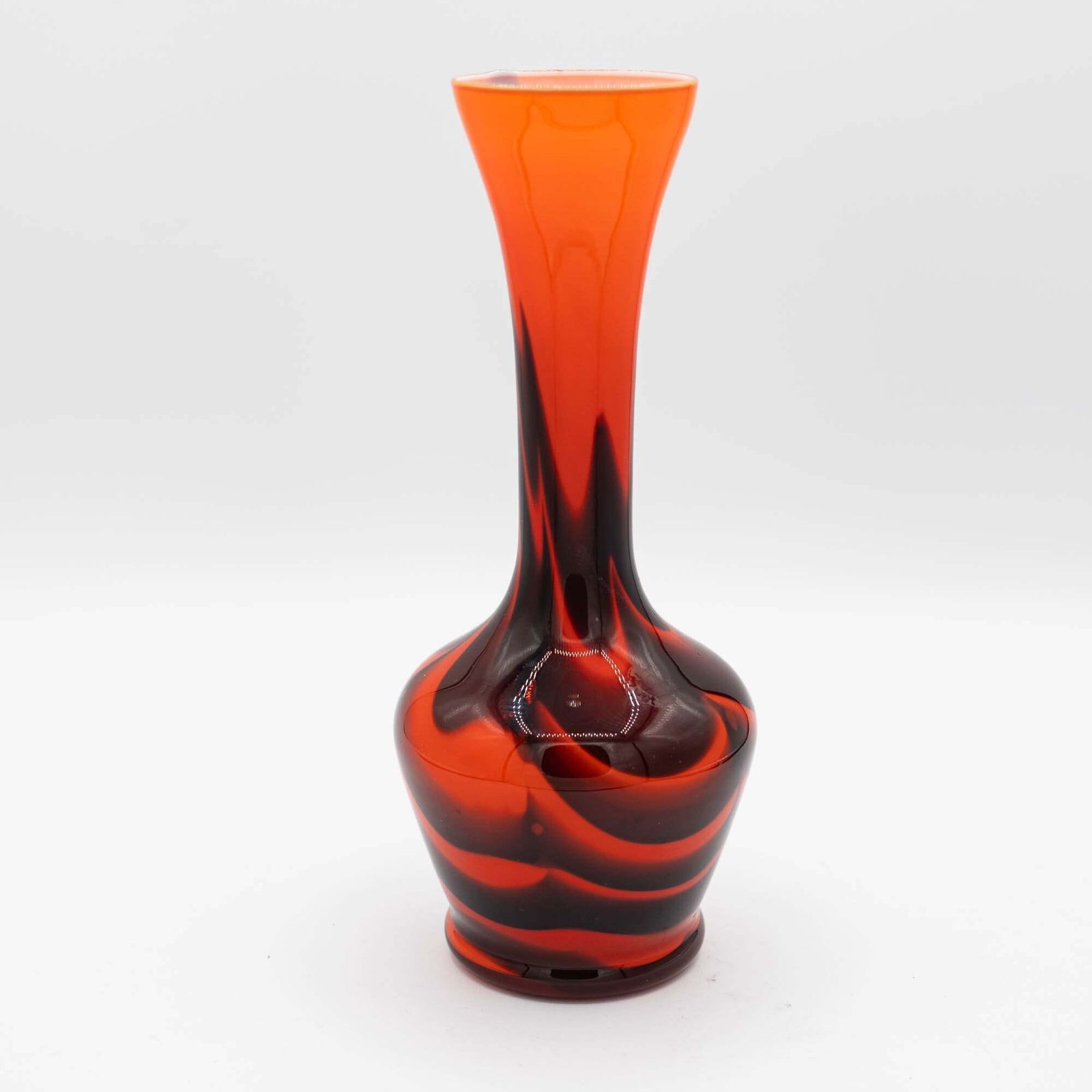 Vintage Murano Swirl Vase In Red And Brown   Carlo Moretti   C1970s photo Home Decor