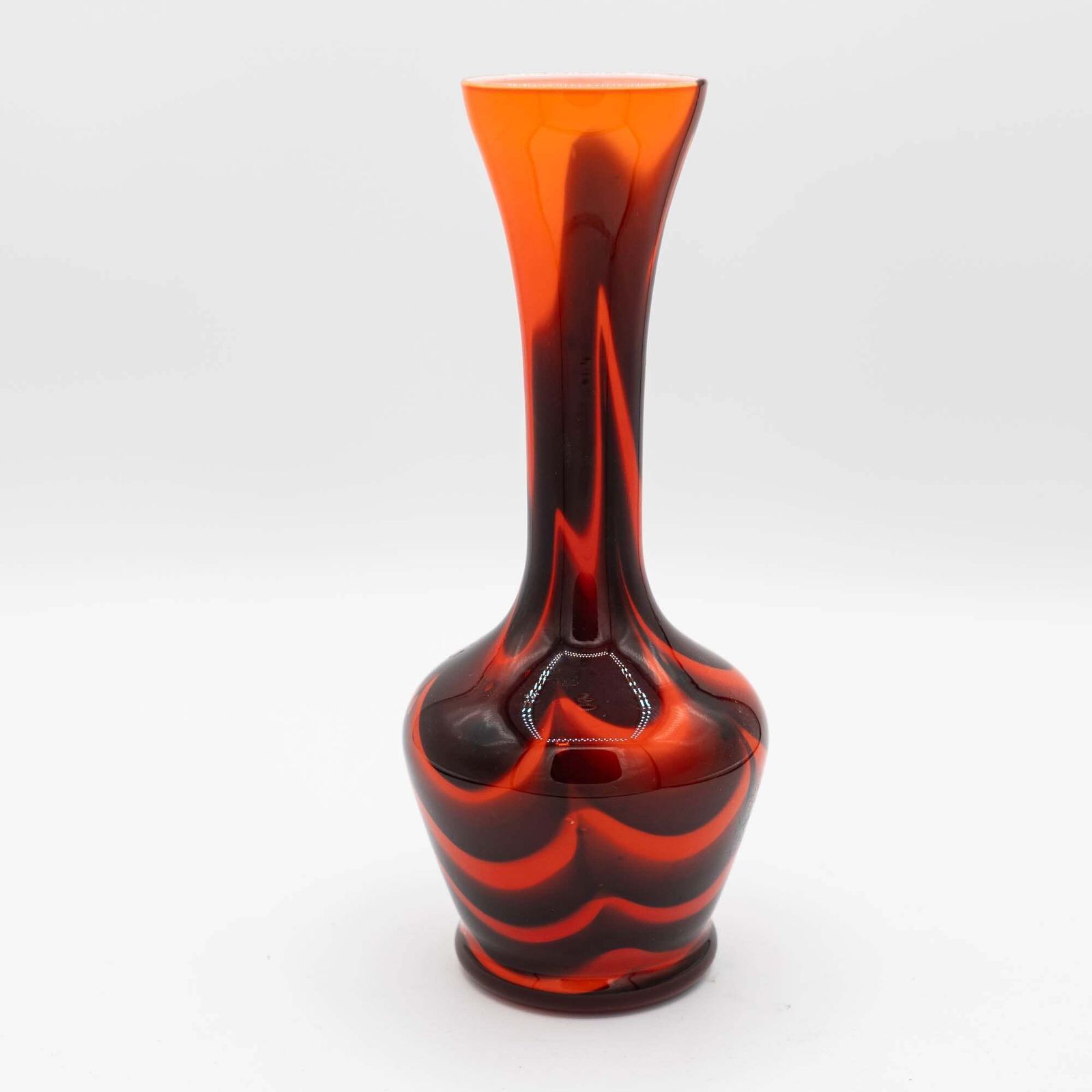 Vintage Murano Swirl Vase In Red And Brown   Carlo Moretti   C1970s photo 201.0