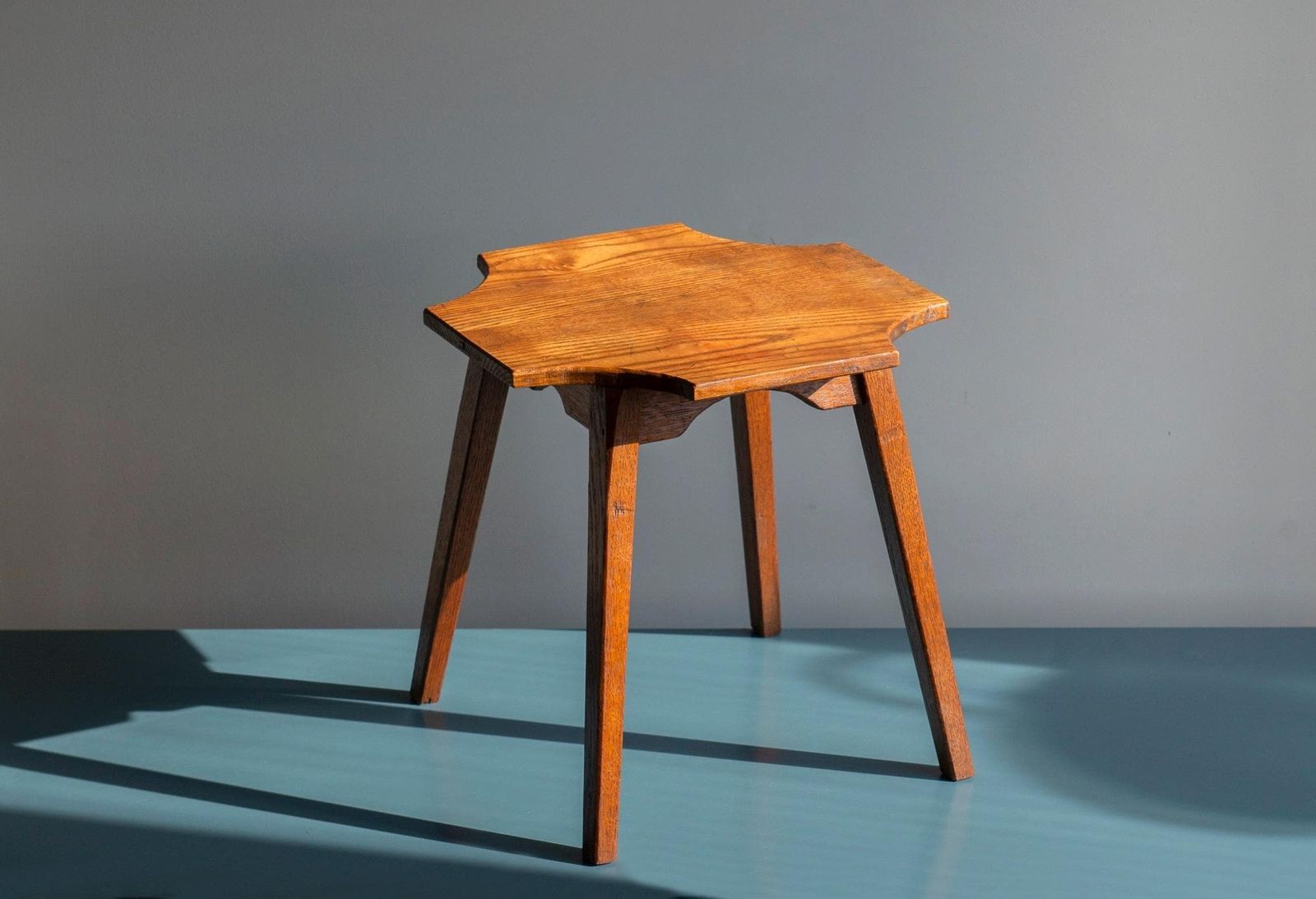 Oak Side Table, Art Deco Coffee Table, Vintage Wooden Plant Stand, Dutch Stool, Amsterdam School Design