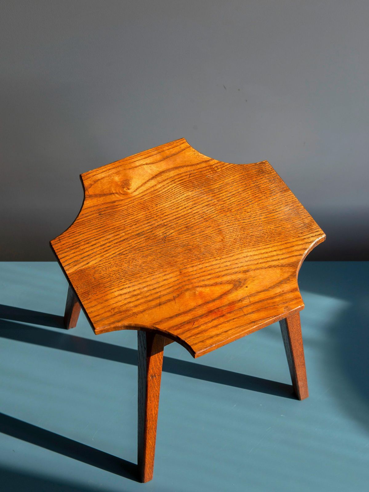 Oak Side Table, Art Deco Coffee Table, Vintage Wooden Plant Stand, Dutch Stool, Amsterdam School Design photo furniture