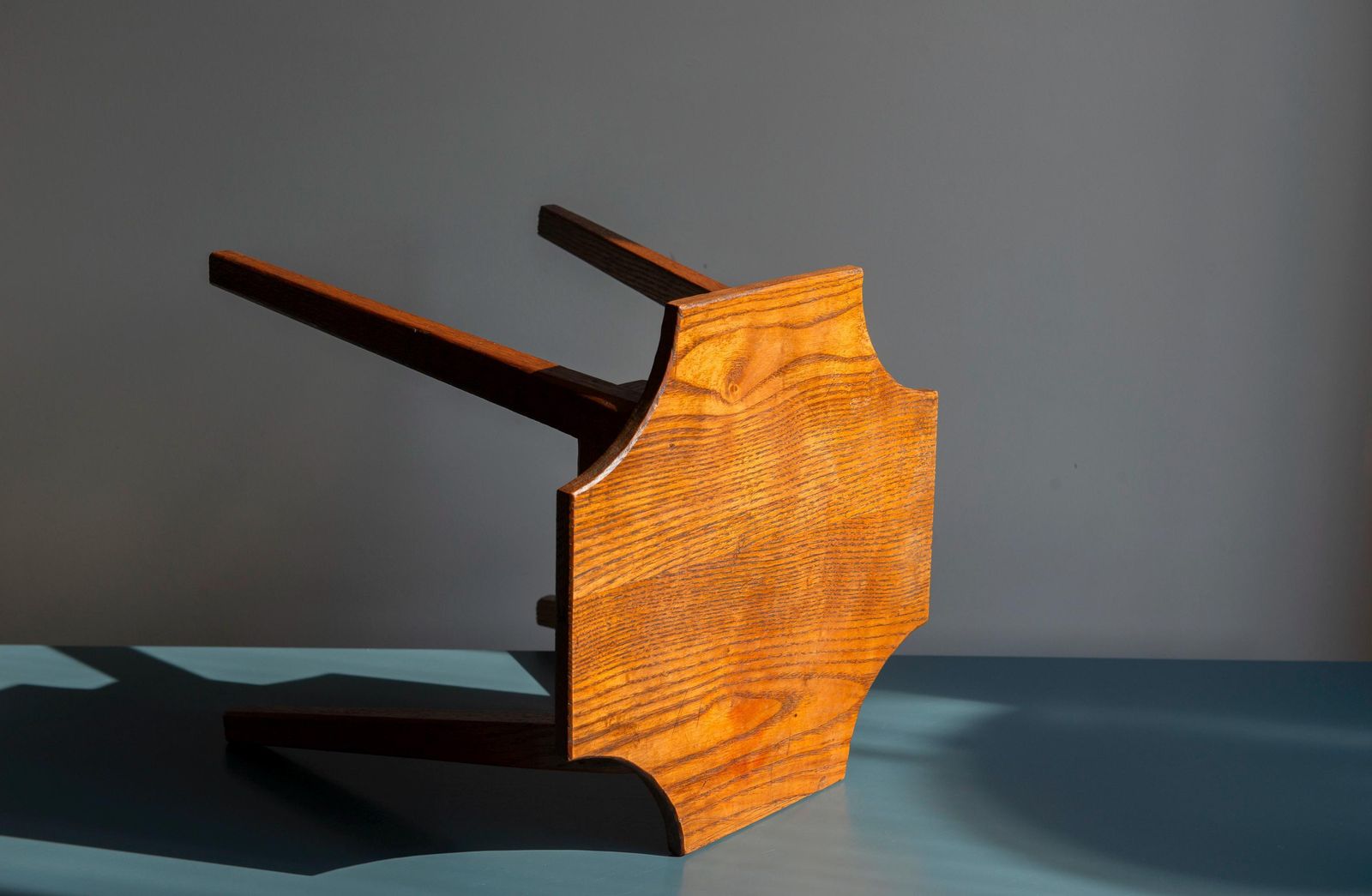 Oak Side Table, Art Deco Coffee Table, Vintage Wooden Plant Stand, Dutch Stool, Amsterdam School Design photo vintage