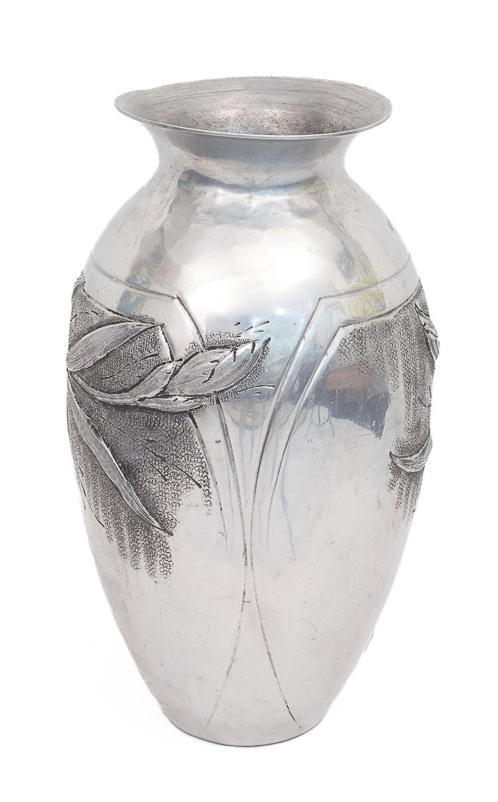Art Nouveau Pewter Vase, 1900s photo Home Decor