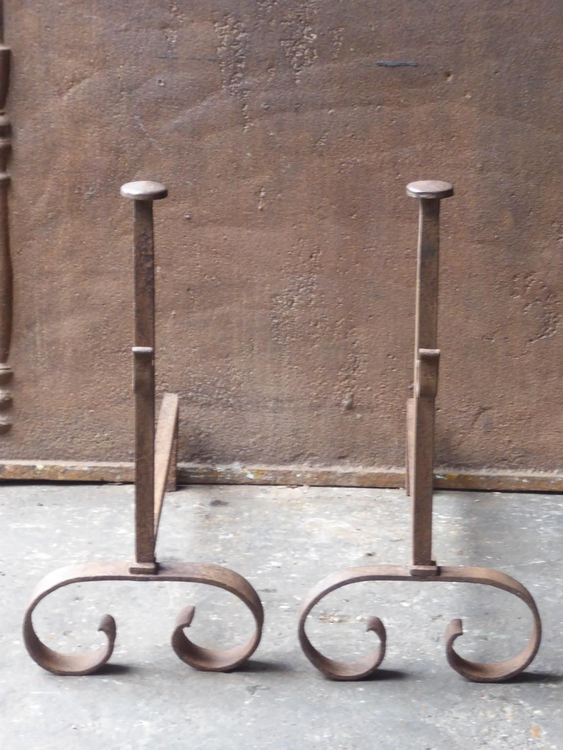 Antique French Napoleon III Andirons Or Firedogs photo furniture