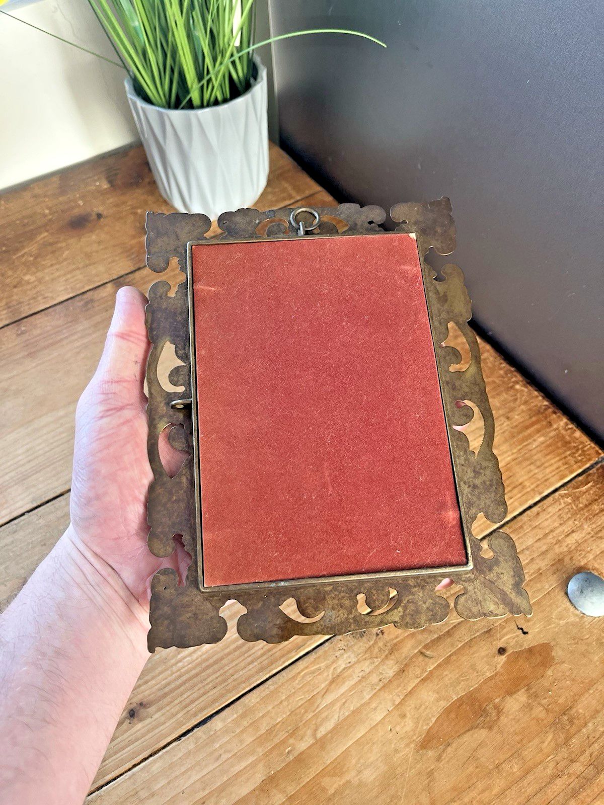 1 Antique Italian Ornate Gilt Metal Rococo Wall Photo Picture Frame Acanthus photo furniture