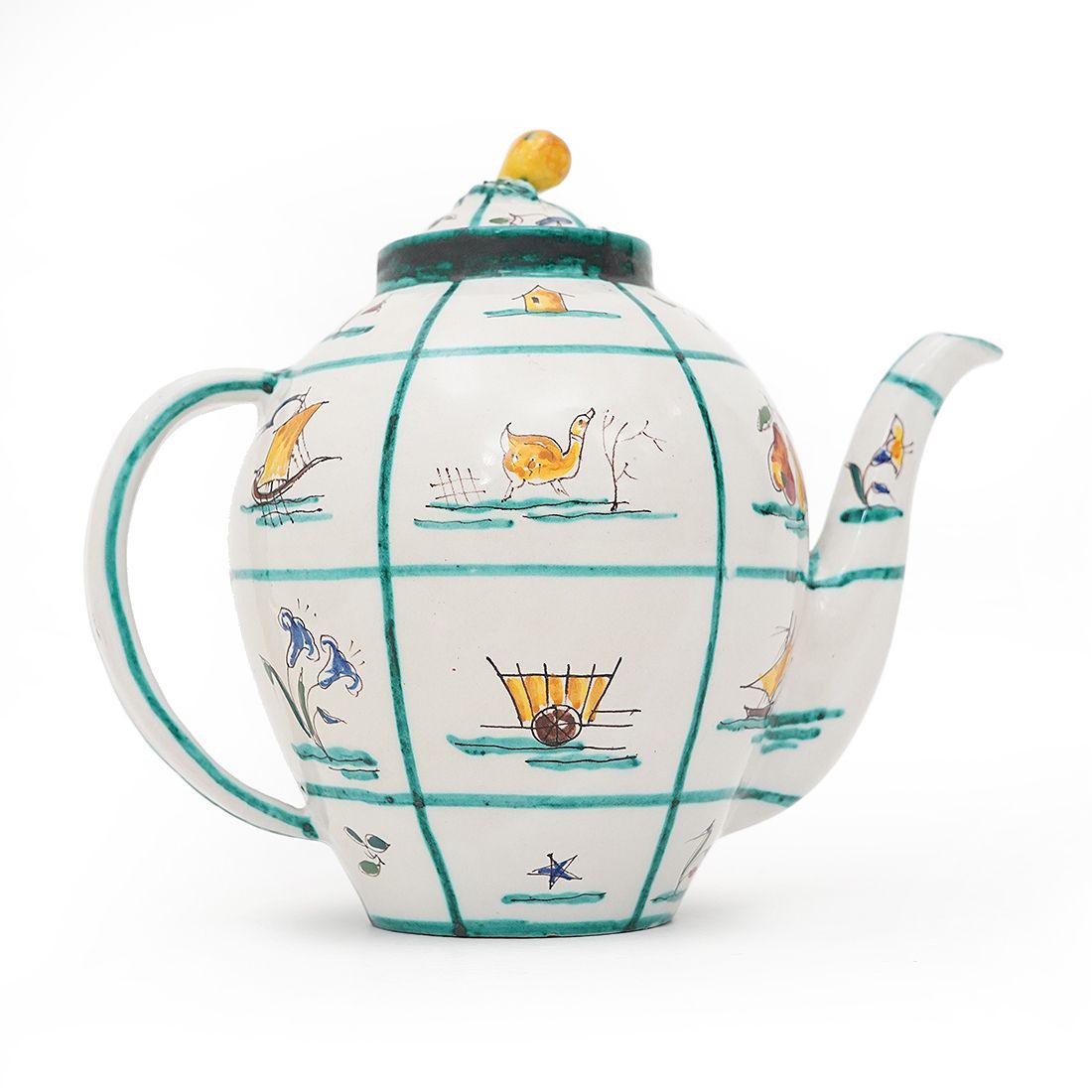 785.0 Ceramic Tea Set By Casa Dell'arte Of Albisola For Saks Fifth Avenue Ny, 1930s photo