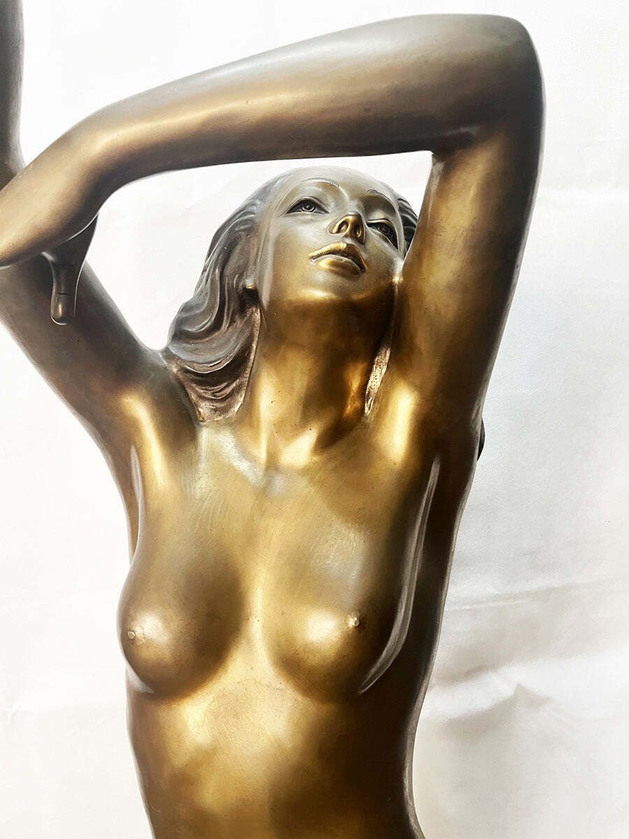 S. Monaco, Large Bronze Sculpture Depicting A Standing Nude Woman '900  Top Antiques photo 2200.0