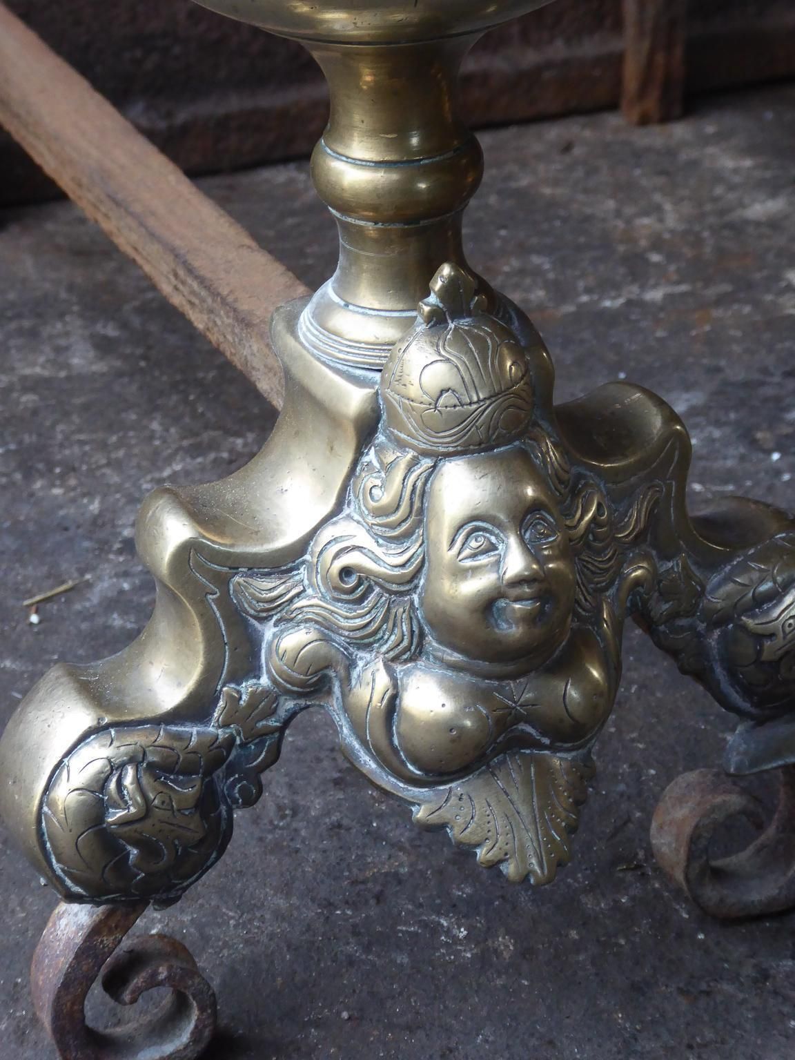 French Louis XIV Period Andirons Or Firedogs, 17th Century photo 764.0
