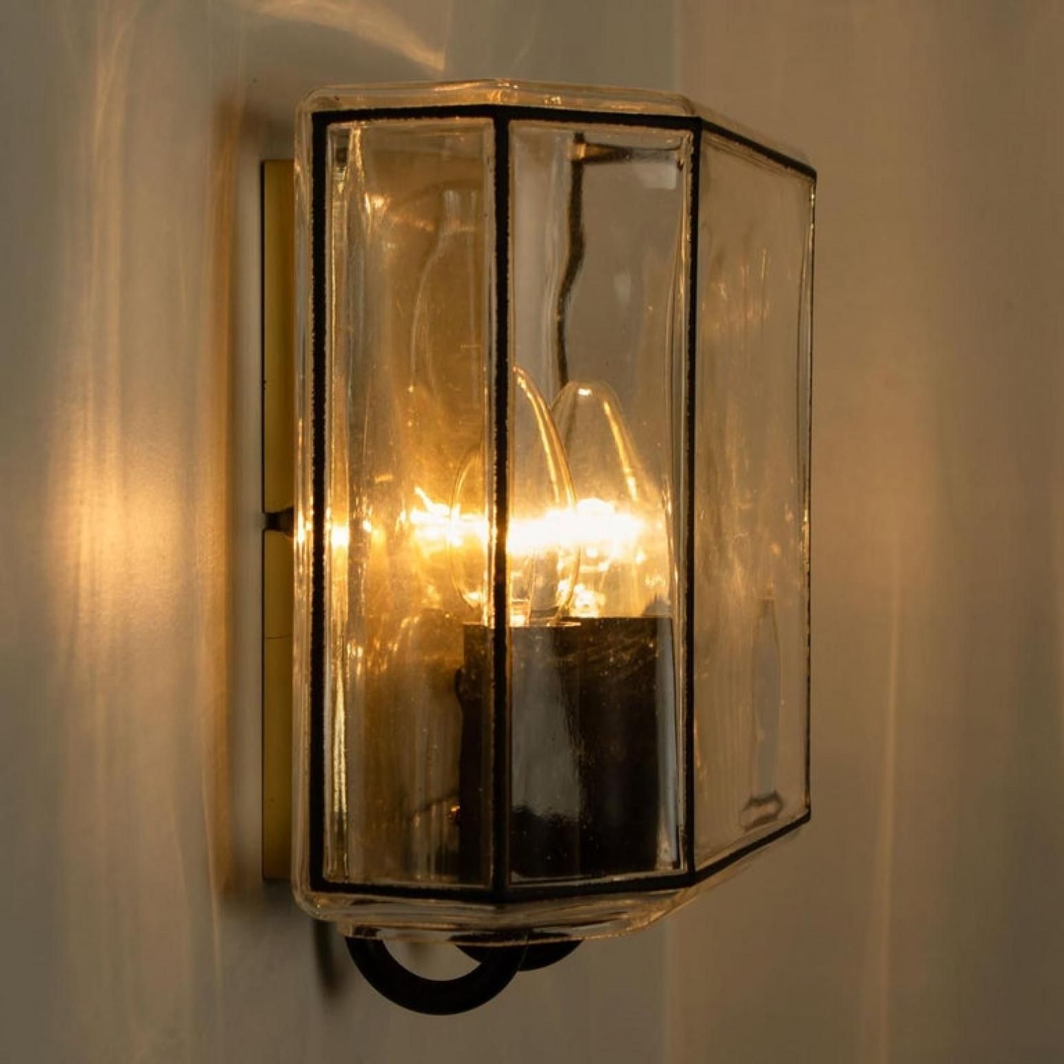1 Of The 4 Of Iron And Bubble Glass Sconces Wall Lamps By Limburg, Germany, 1960 photo vinterior