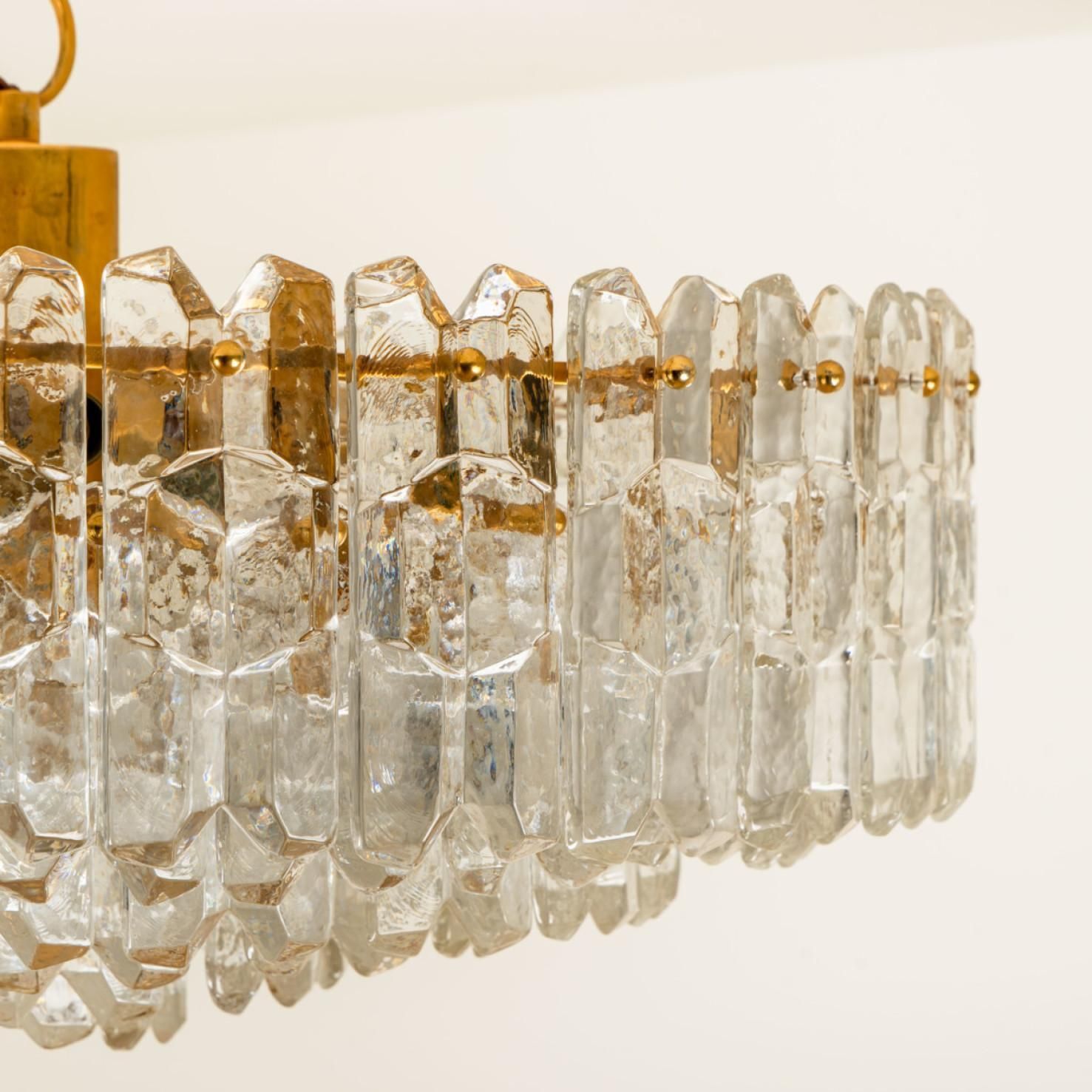Set Of 5 J.T. Kalmar 'Palazzo' Wall Light Fixtures Brass And Glass photo Lighting