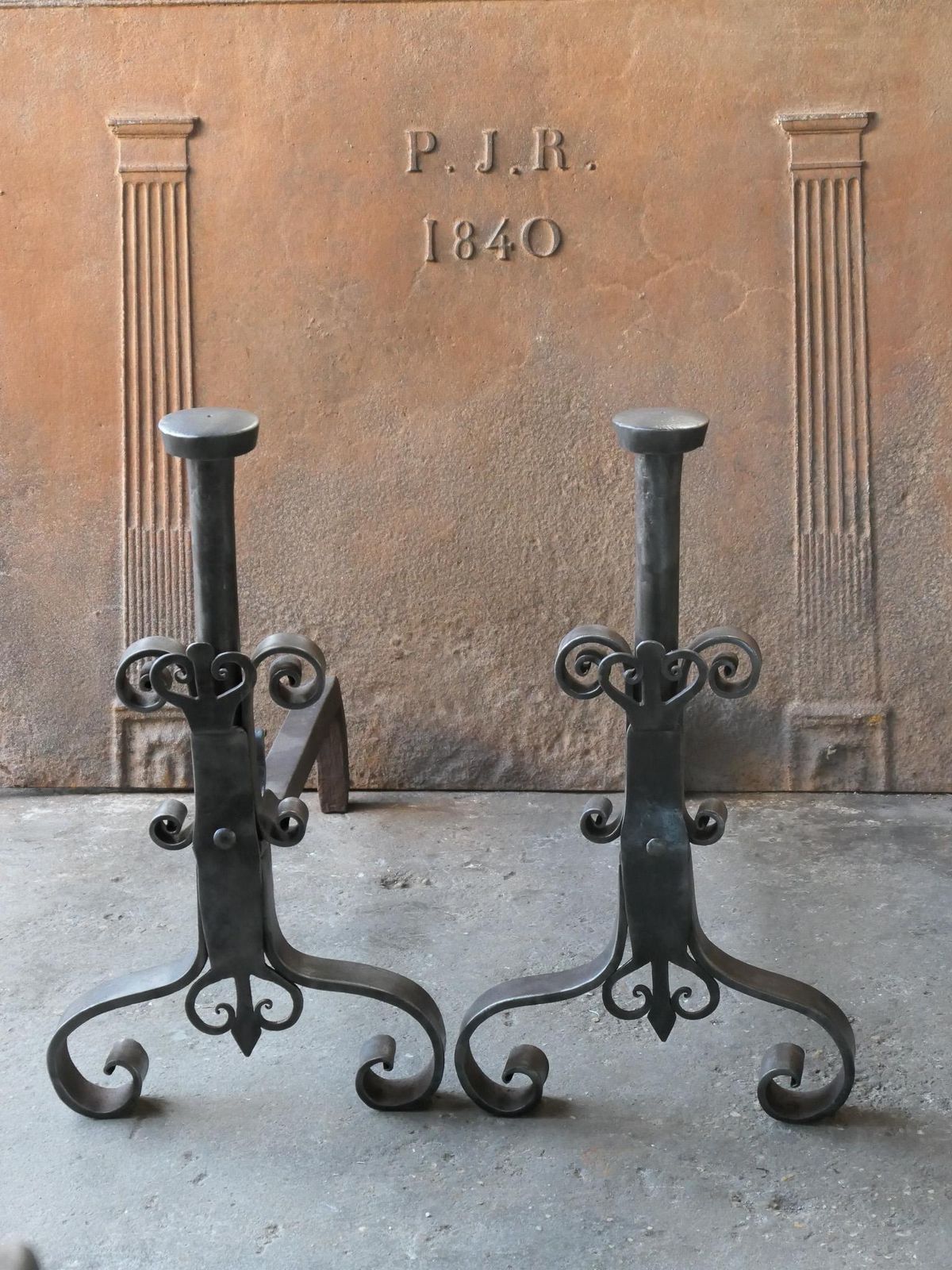 Large French 18th Century Andirons Or Landiers photo vintage