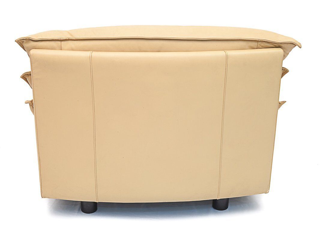 Duo Of Leather Armchairs By Bernard Massot, 1970 photo for sale